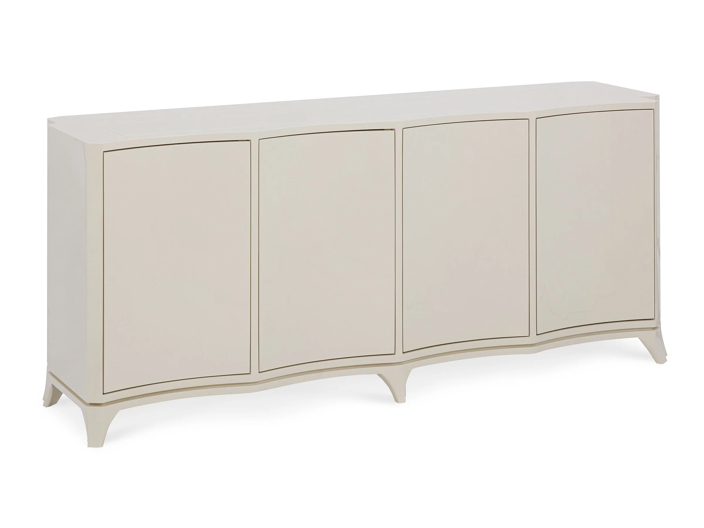 De Lisle Cabinet in Biscuit Lacquer, front view