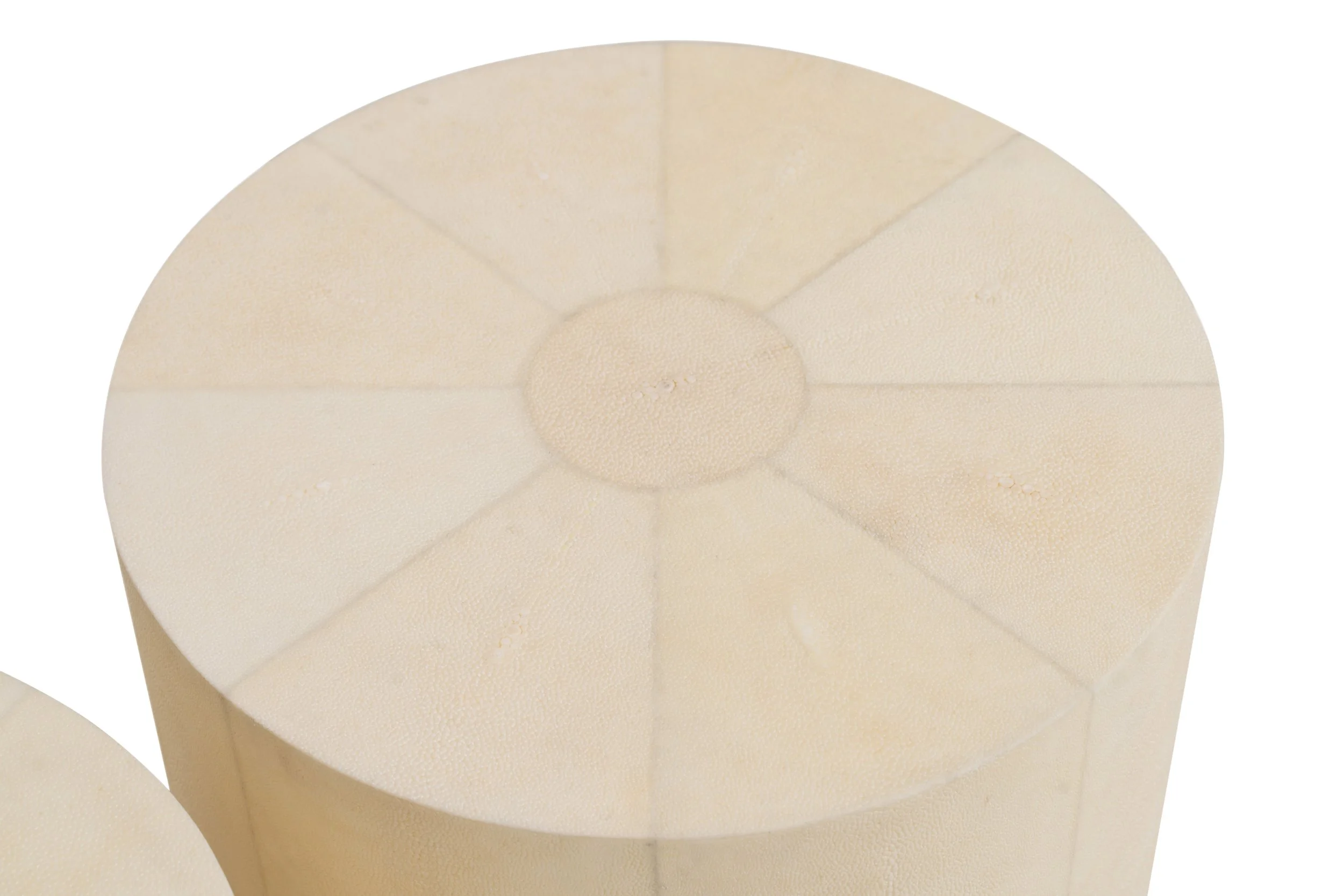 A pair of Cylinder Side Tables in Ivory Shagreen
