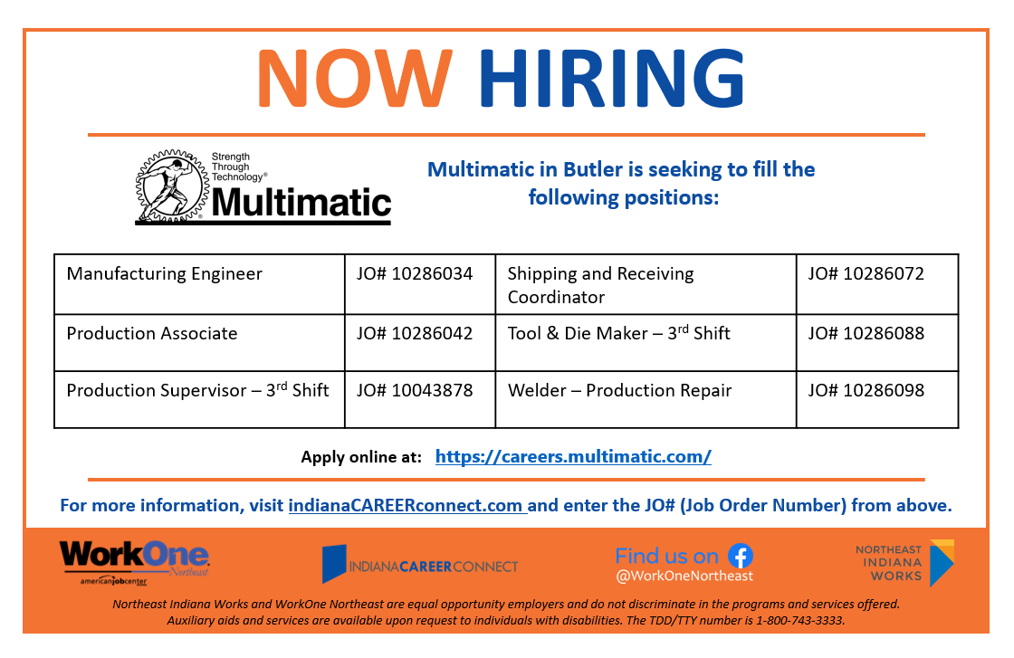 Manufacturing Engineer, Production Associate, Production Supervisor | Multimatic