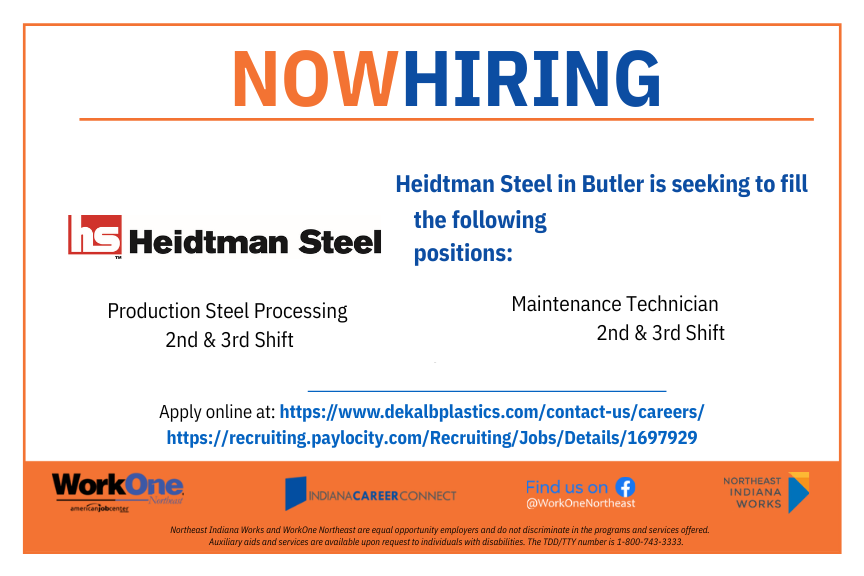 2nd &amp; 3rd Shift Maintenance Tech | Heidtman Steel