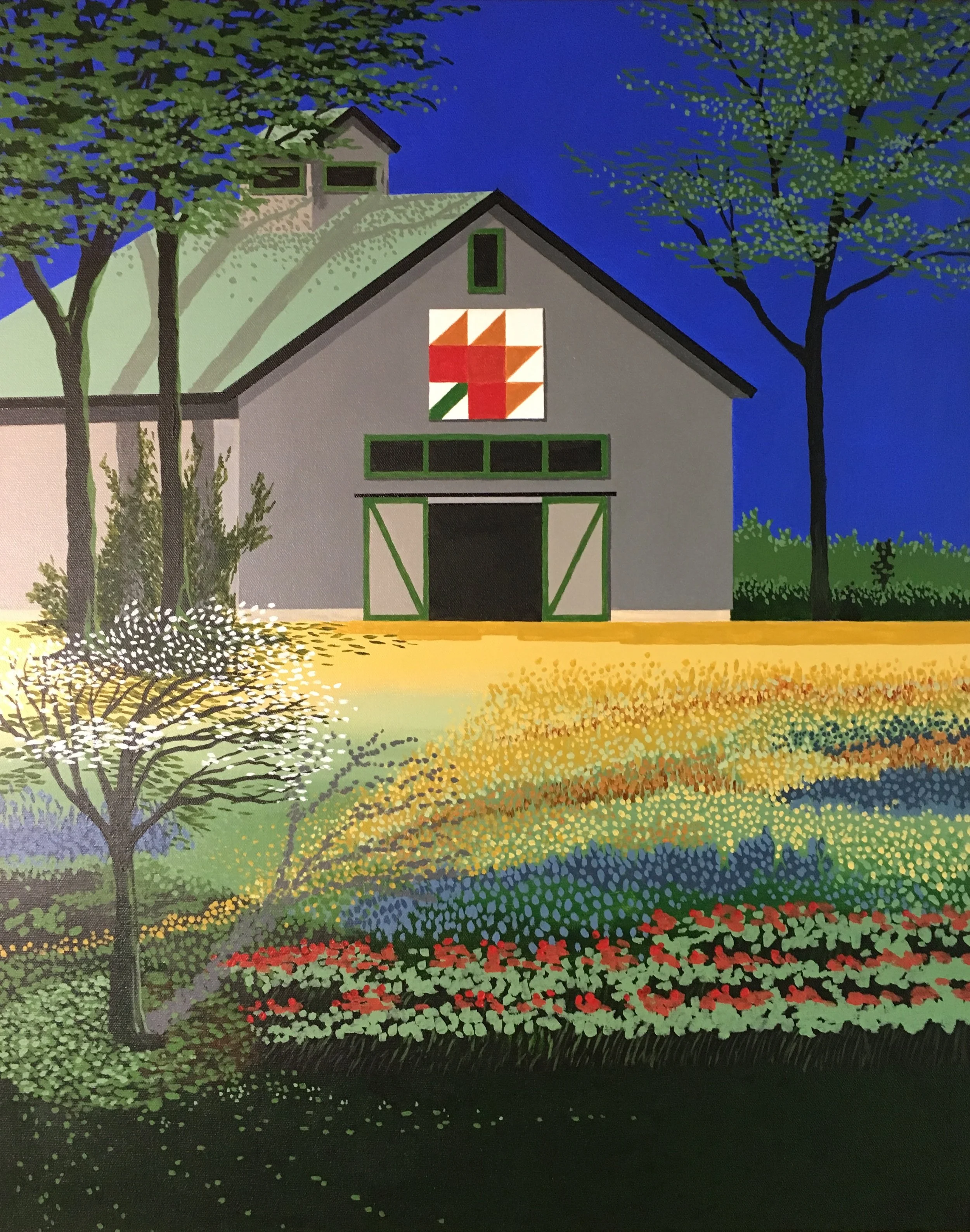 "GRAY BARN IN SUMMER"   25"X31"    Private Collection                 $800