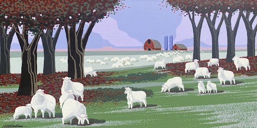 "GRAZING TO HOME"   17" X 31"   PRIVATE COLLECTION