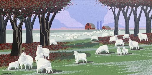 "GRAZING TO HOME"  17" X 32"   PRIVATE COLLECTION