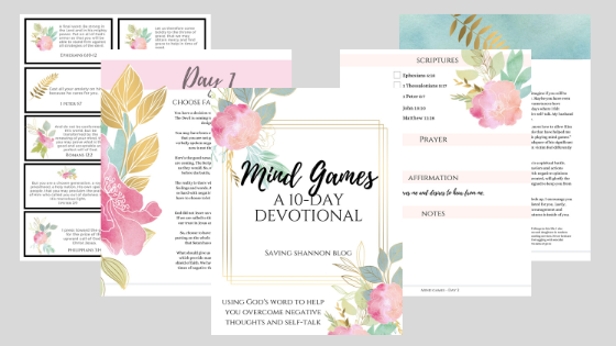 need more help overcoming negative thoughts and self=talk?Purchase the Mind Games devotional filled with encouraging words, scriptures, and affirmation. stop by the shop to pick up your digital copy!