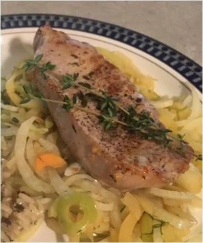 Pork Chops with Apple, Celery and Thyme