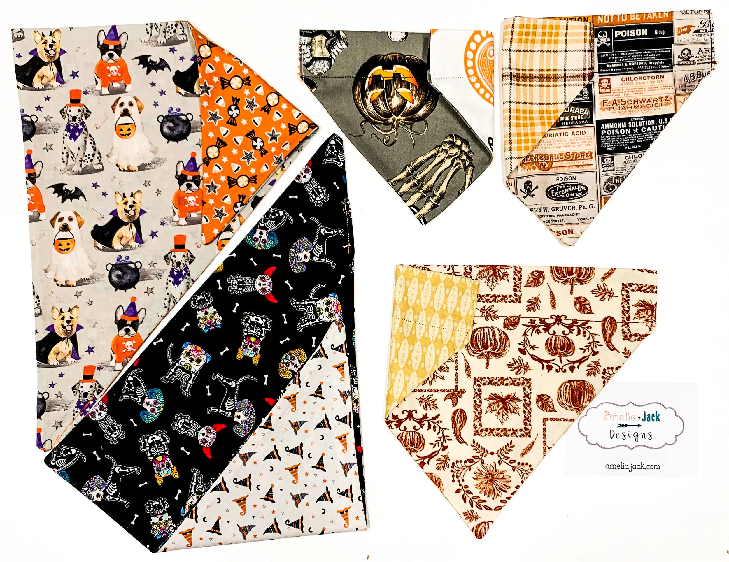 Halloween &amp; Fall Pet Bandanas