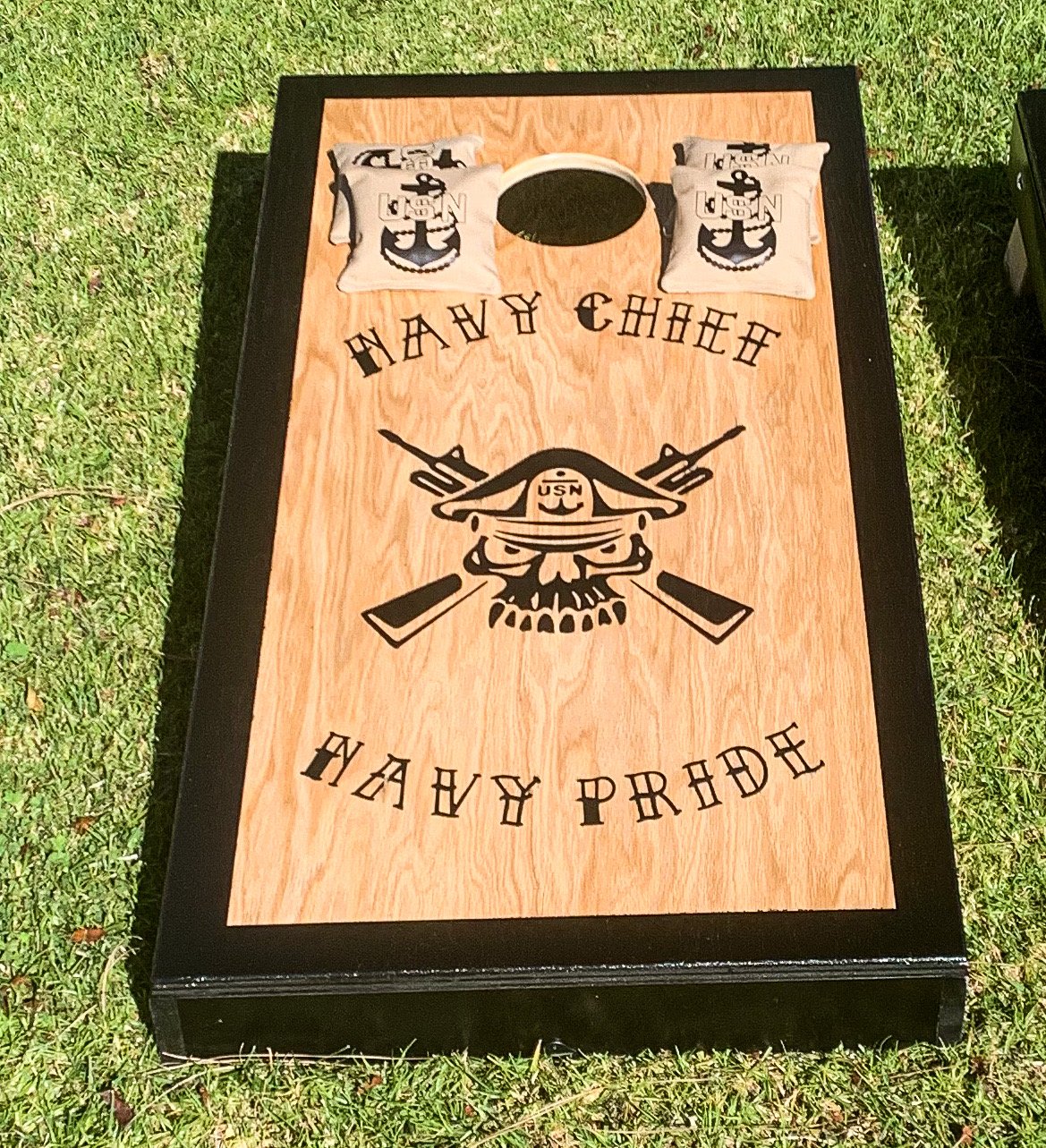 Navy Chief Skull Cornhole Set