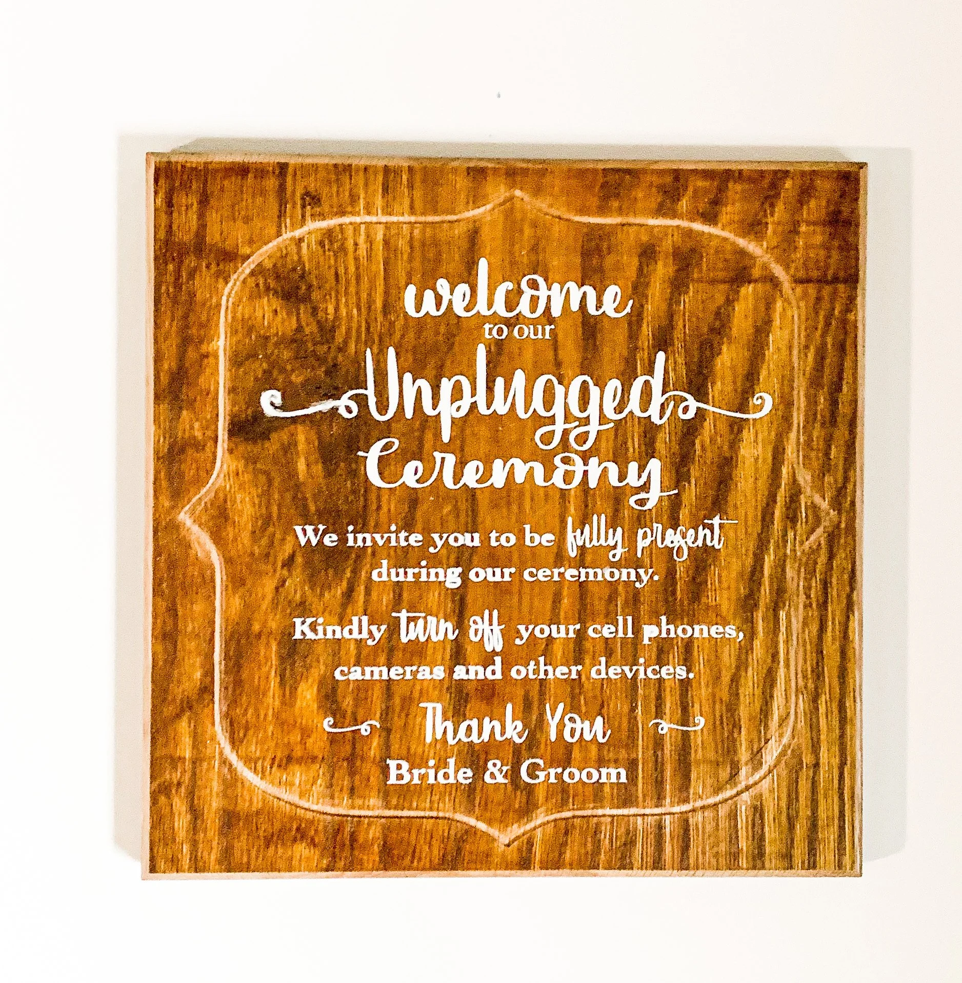 Unplugged Ceremony Sign