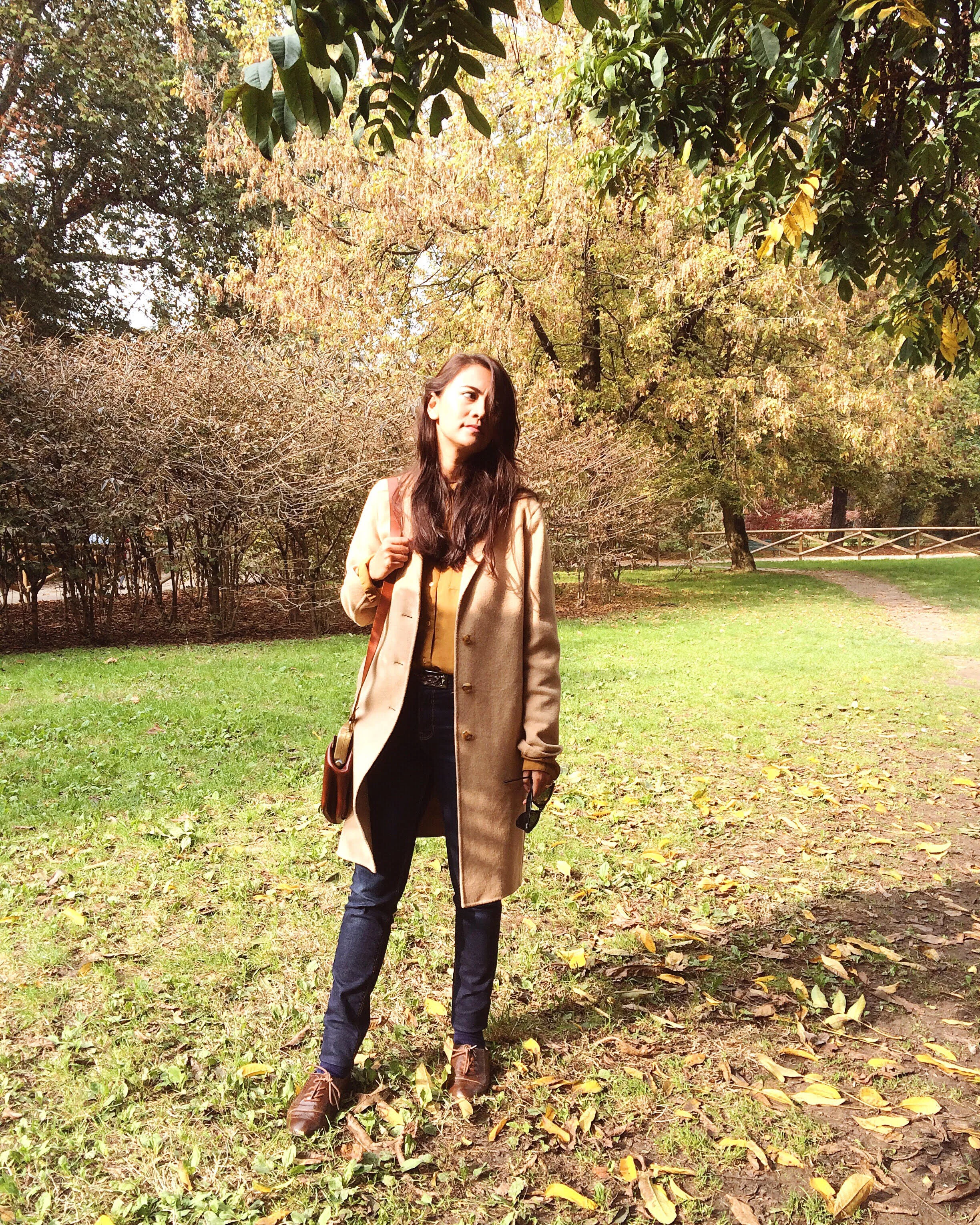 Me at Sempione Park, Coat-The Gap, Top-Sarojini Nagar, Jeans-Zara, Shoes-Aldo, Bag-Pfiebo