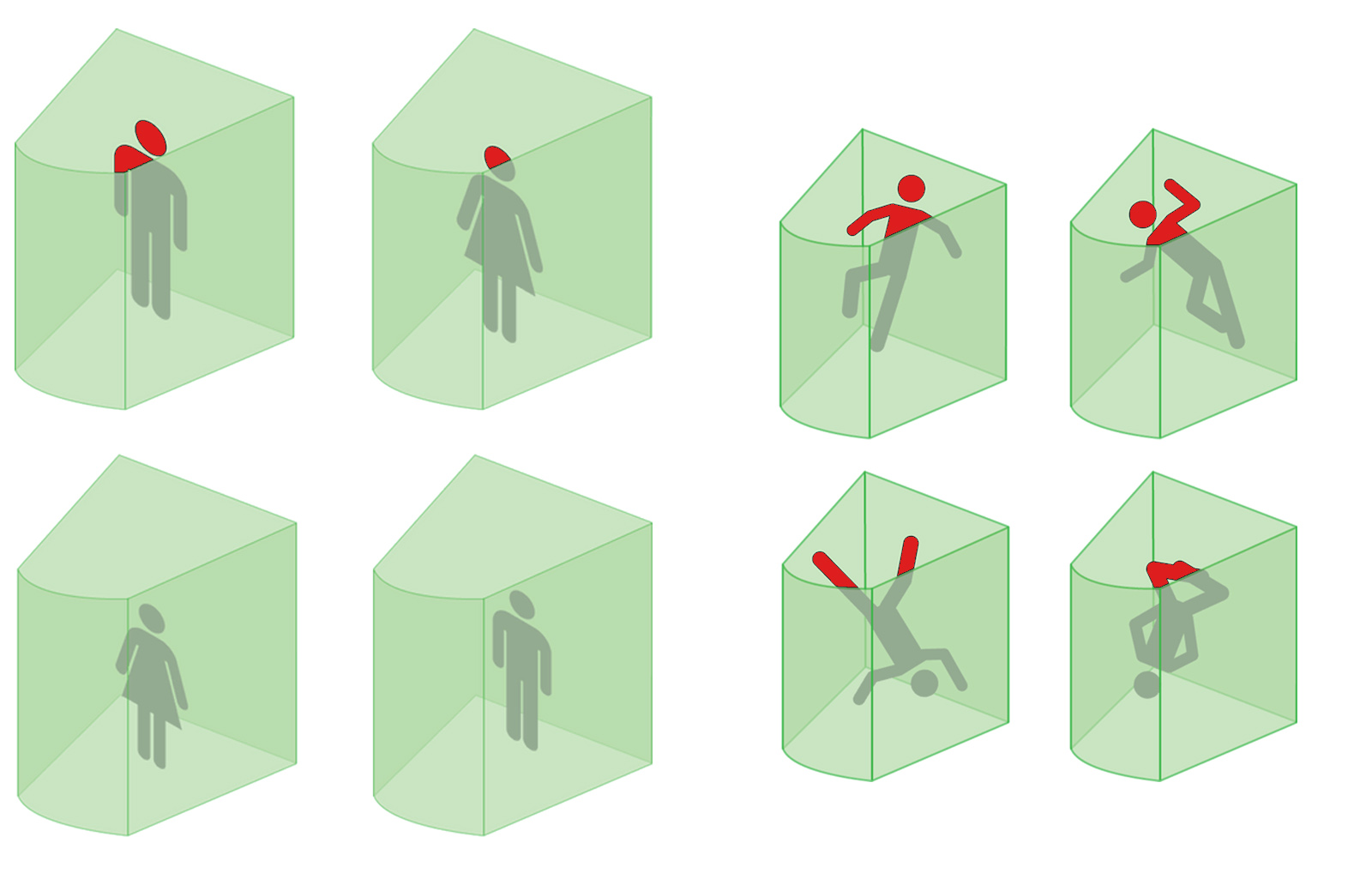 All units are usable in all environments between normal Earth gravity (1G) (left) and zero gravity (0G) (right)