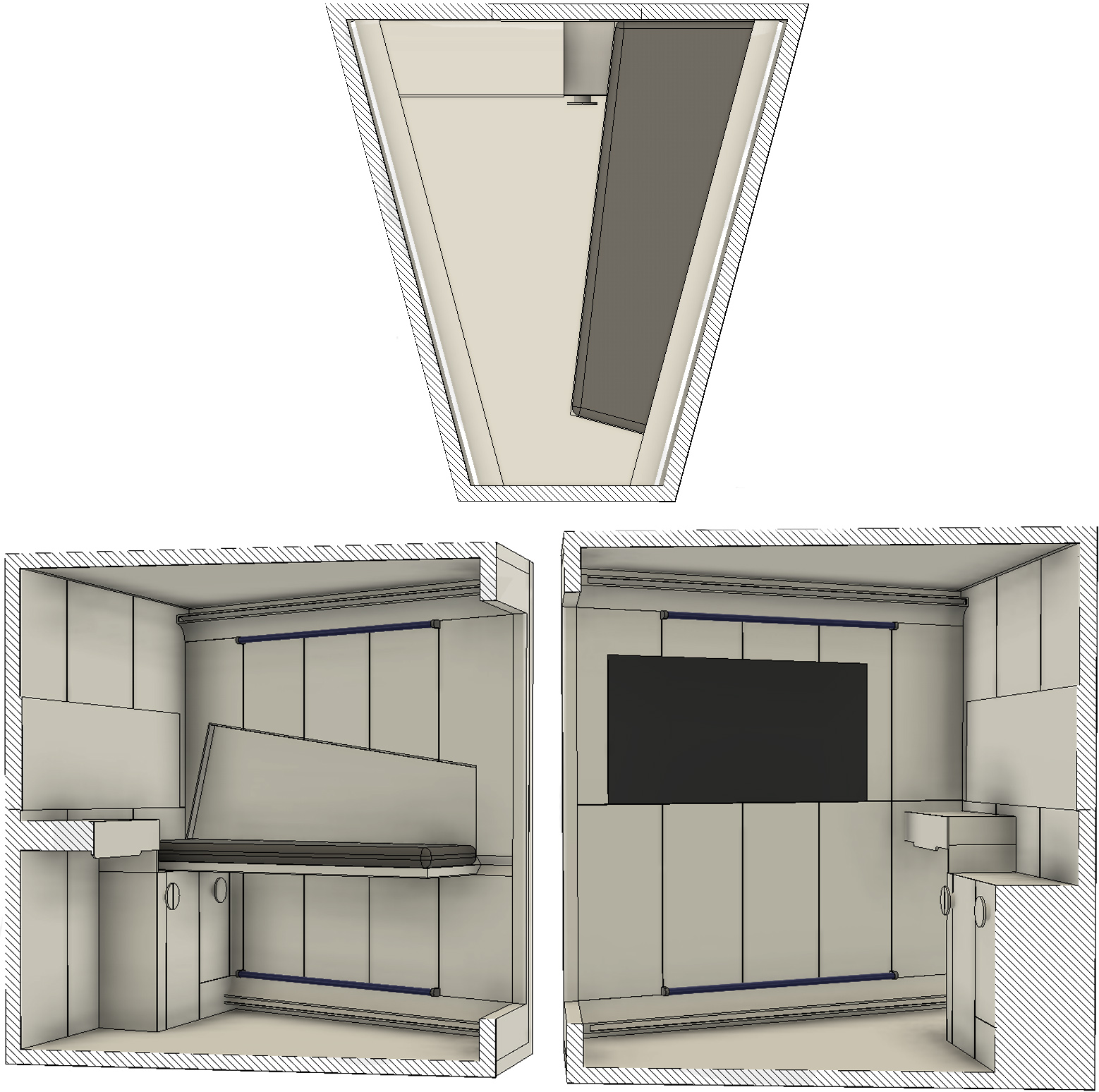 The CQ is designed to look like a bedroom in order to provide normalcy to the residents aboard the DSSV