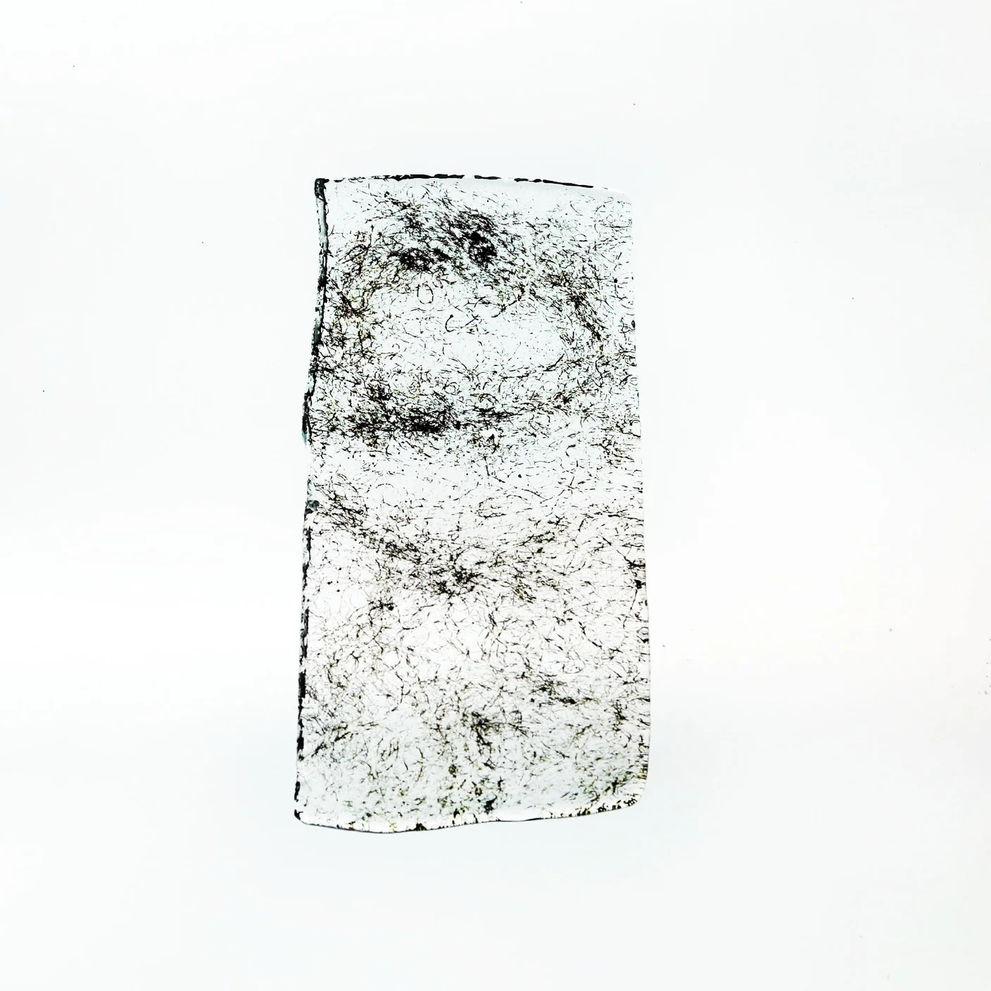 Glass with steel on surface