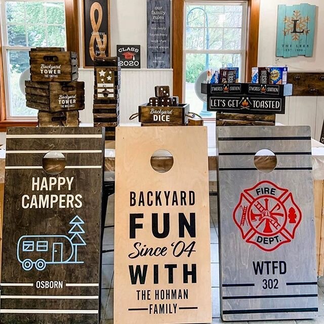 Grab your Father&rsquo;s Day custom cornhole games while there&rsquo;s still time! 📲@boardandbrushstatenislandny for more info!!