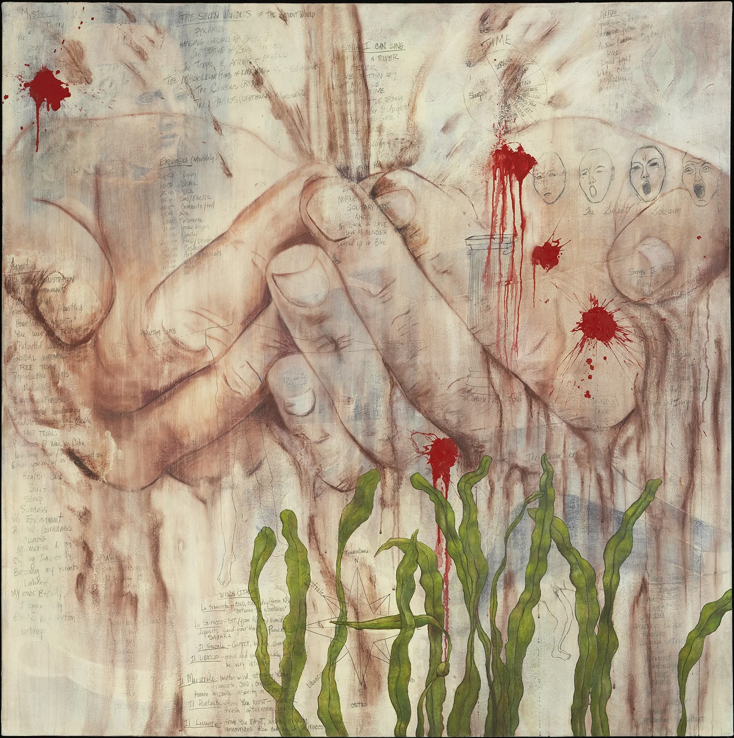Phantom Limb 2005 oil, acrylic, wax and charcoal on canvas, 48” x 47”