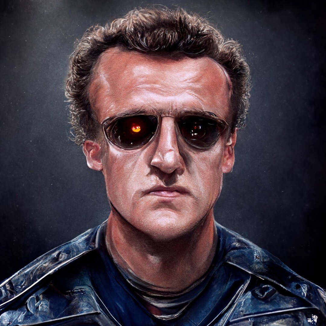 @jasonsegel as The Terminator; my work via #midjourney. #ai #aiart #aiartcommunity #art #lichtenstein