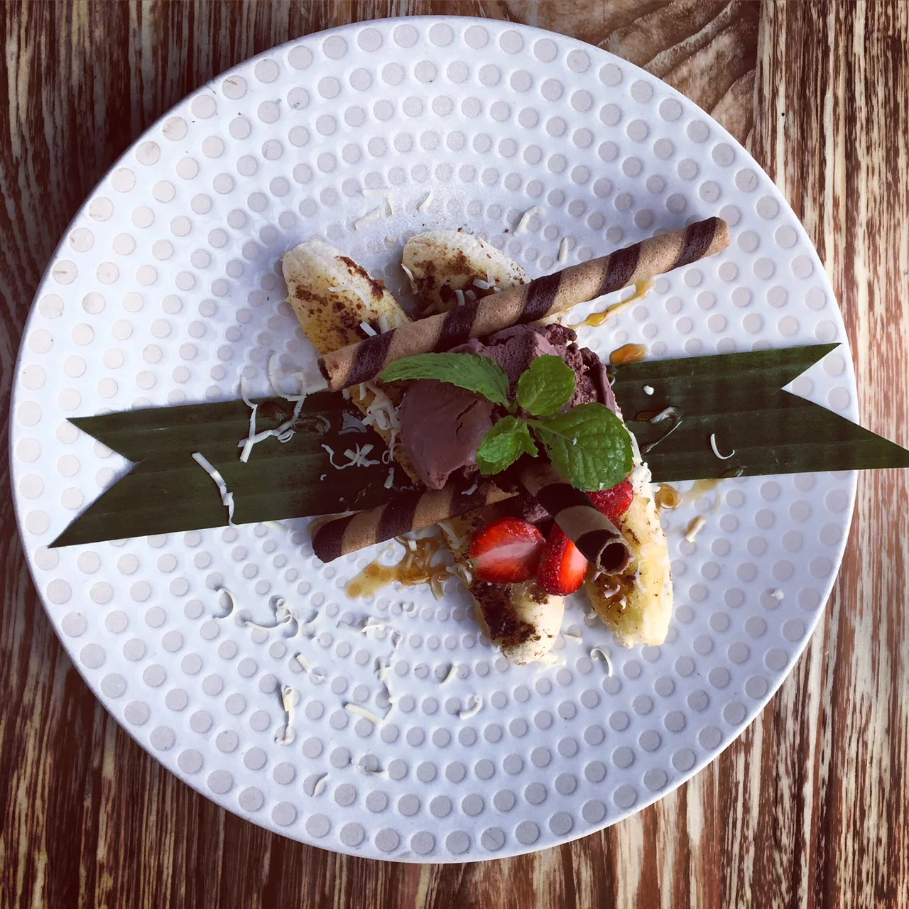 Cinnamon banana with ice