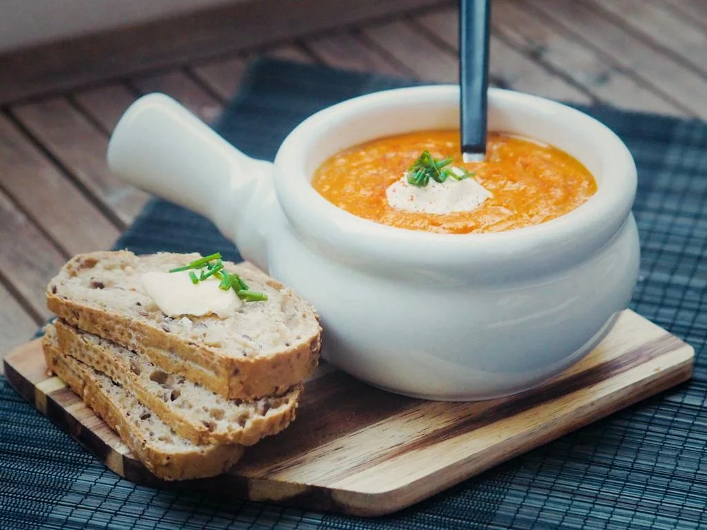 Carrot with sweet potatos soup