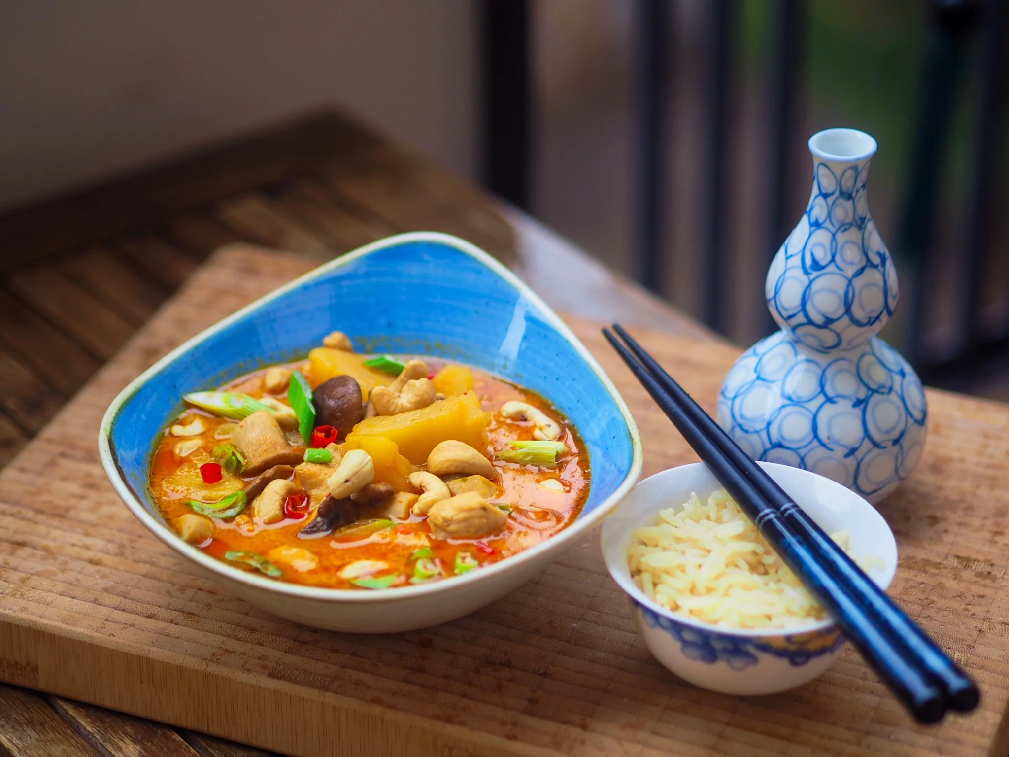 Chicken curry with king &amp; shiitake mushrooms