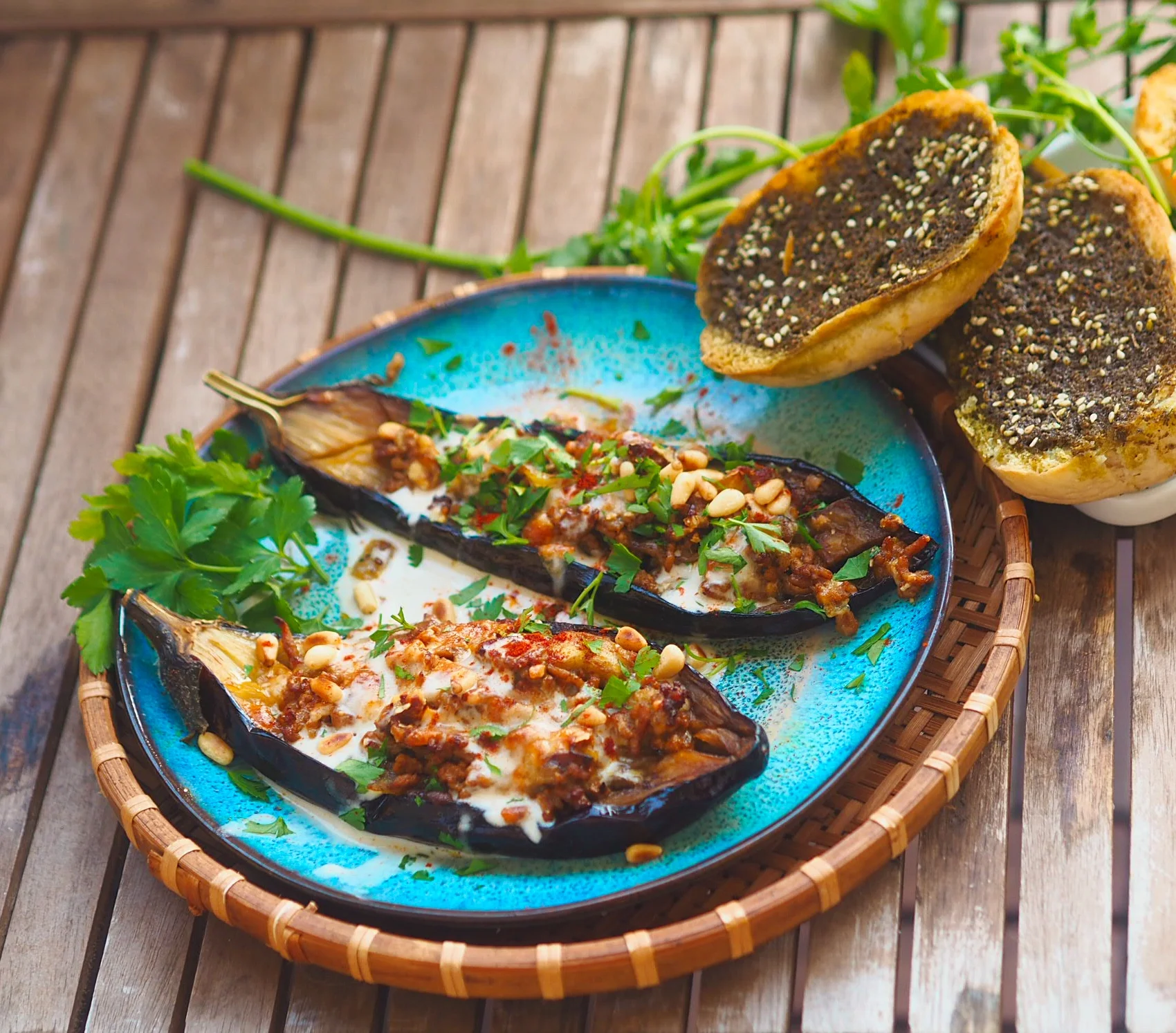 Stuffed aubergines