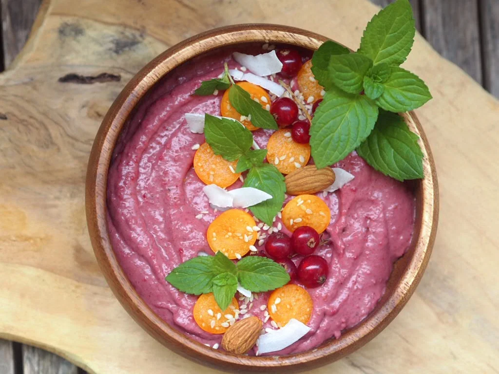 Almond raspberries porridge