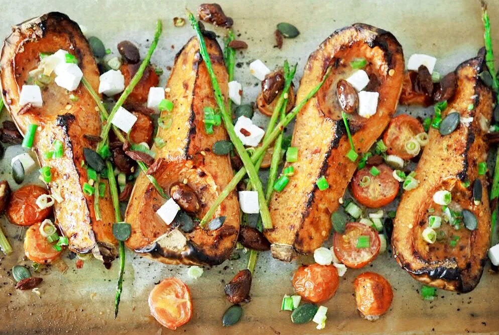 Roasted pumpkin with candied almonds