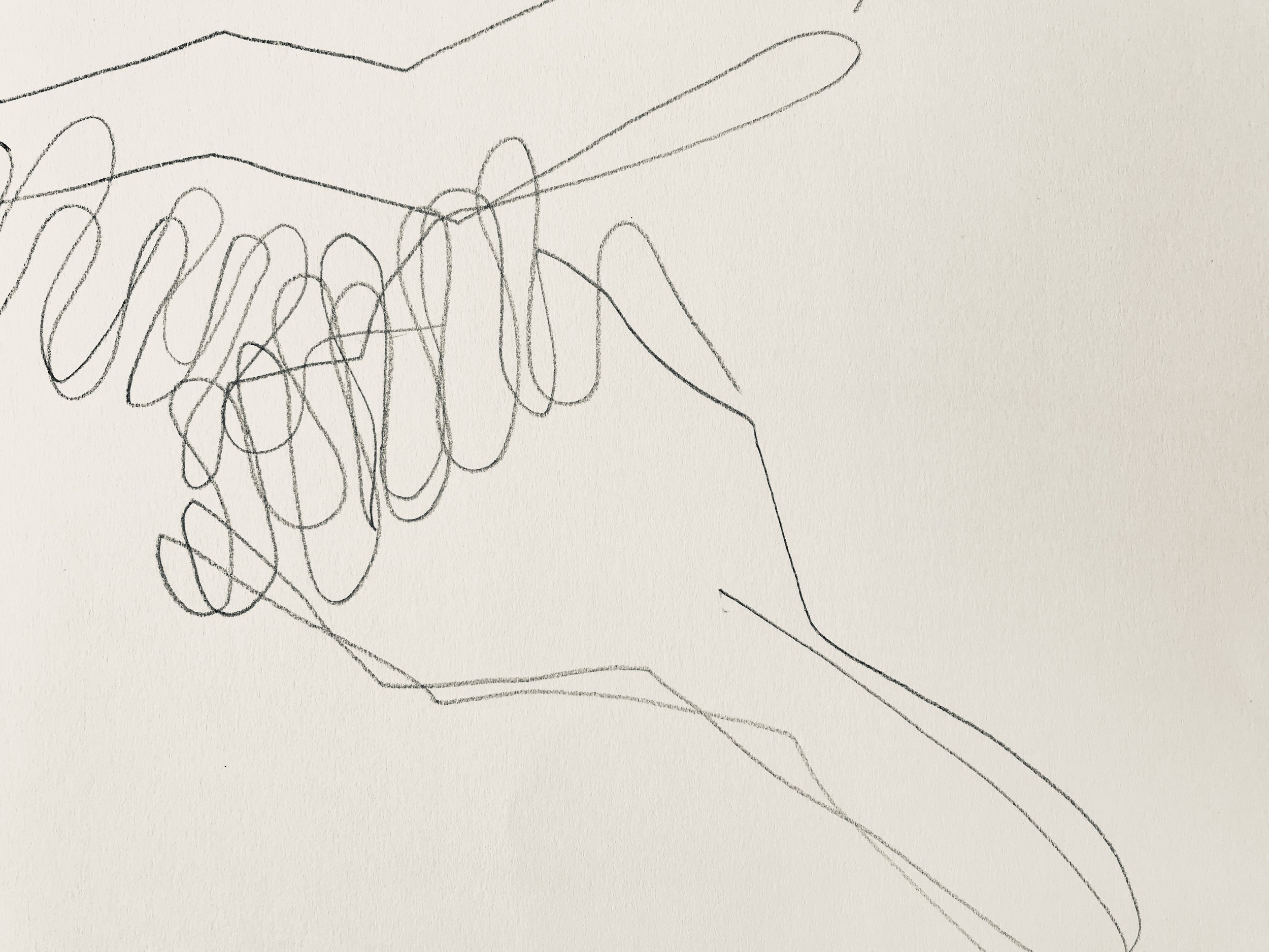 Drawing blind - Potato masher, graphite