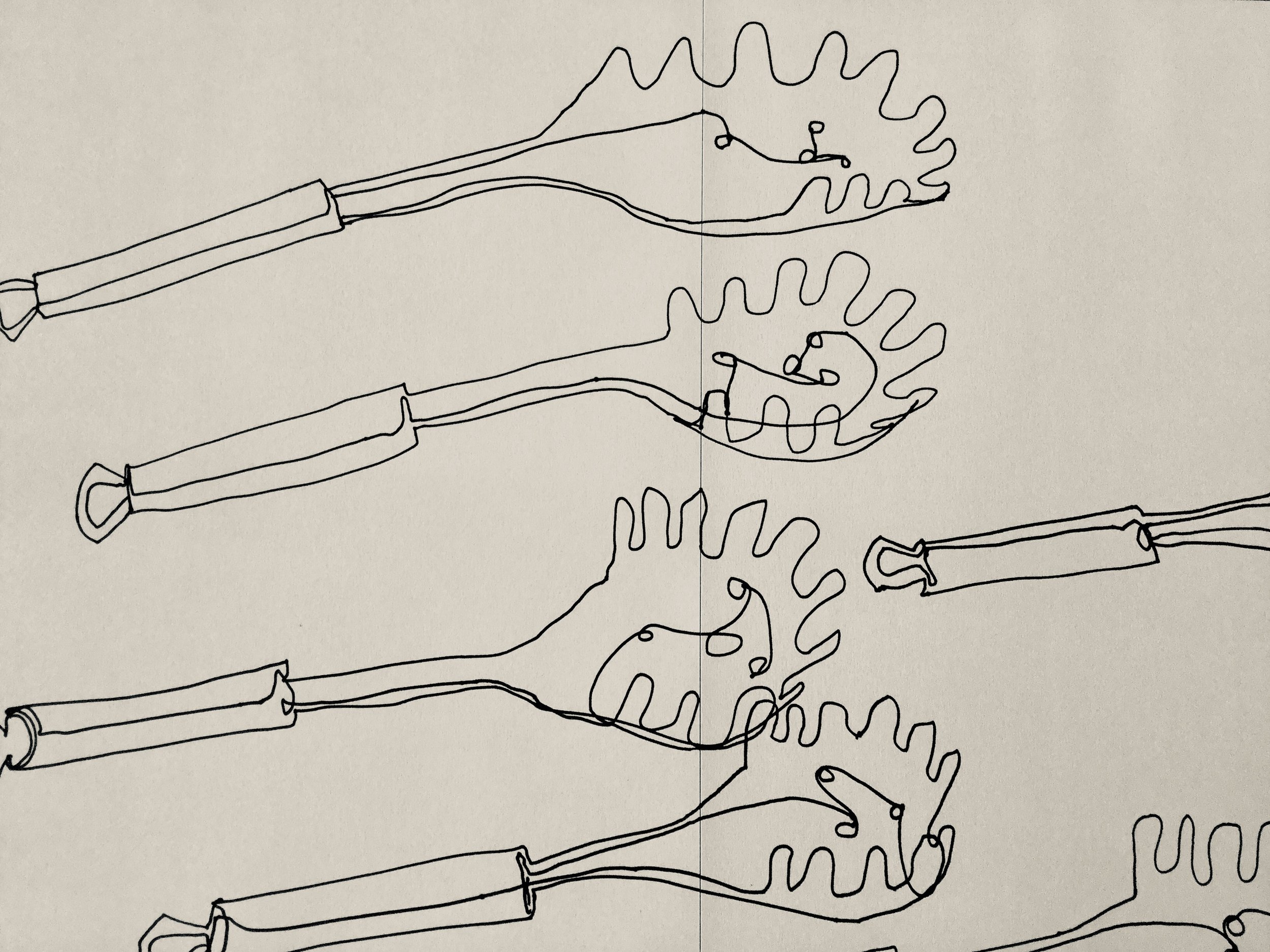 Continuous line with pen