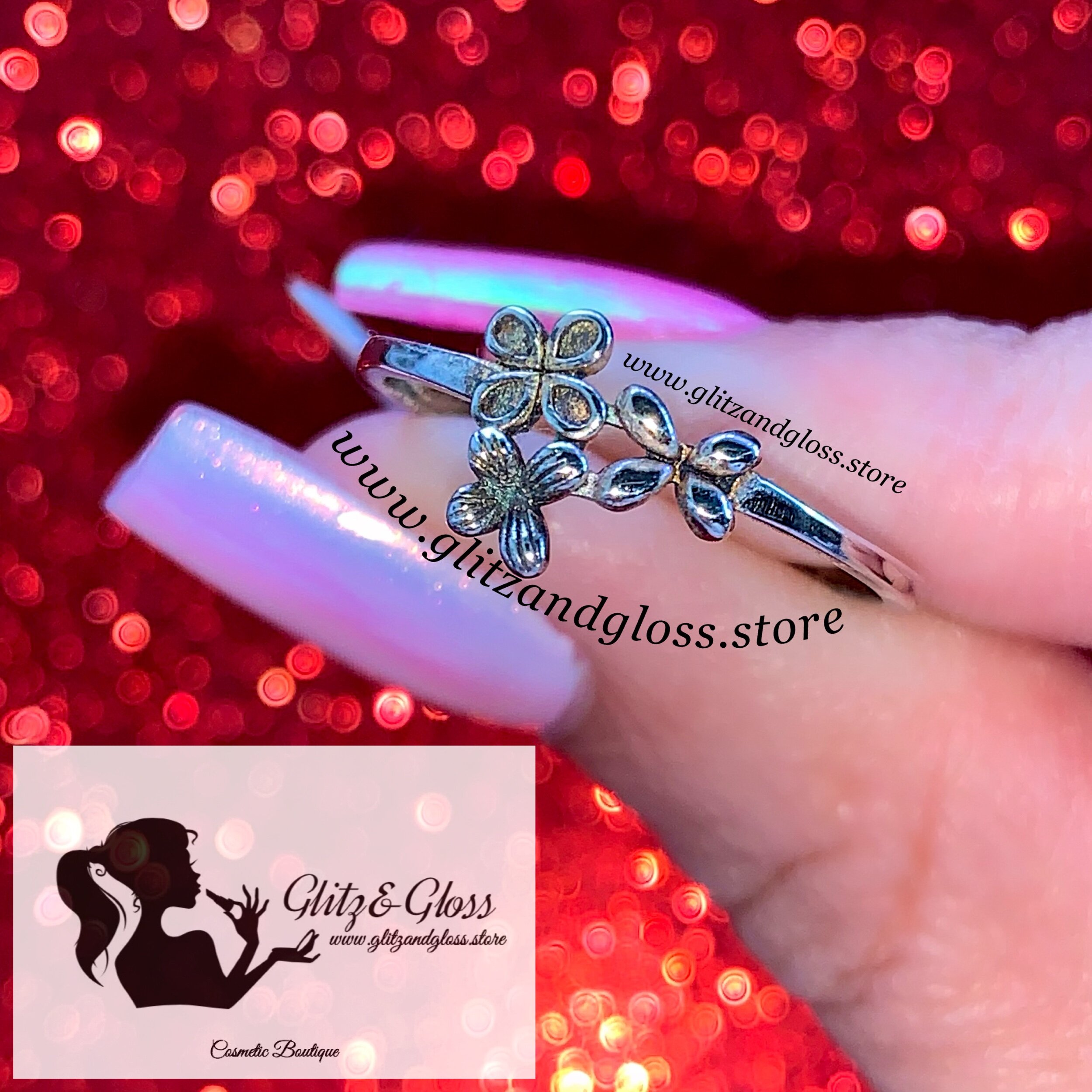 Baby Butterfly Trio Sterling Silver Ring