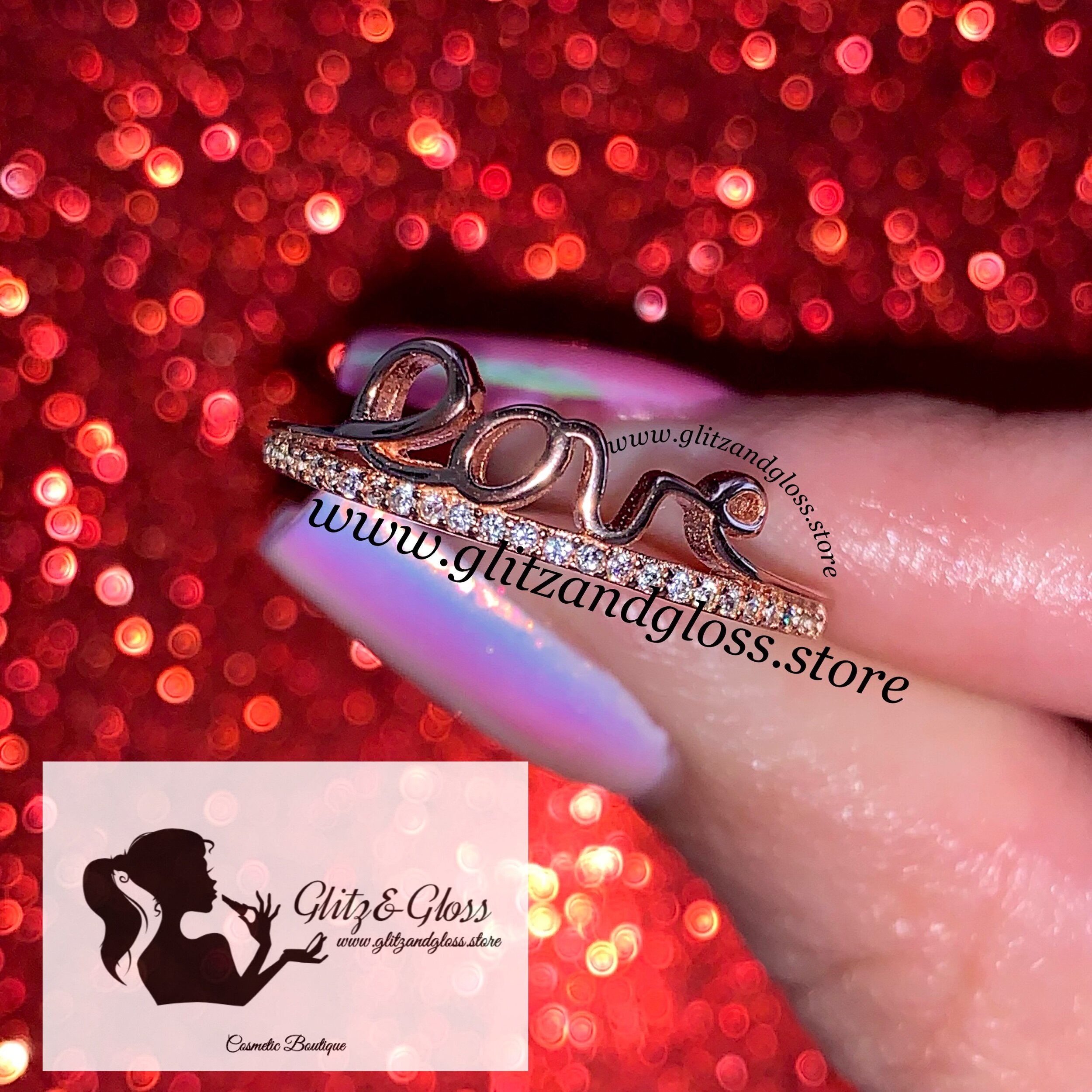 Rose Gold Love Sterling Silver Ring