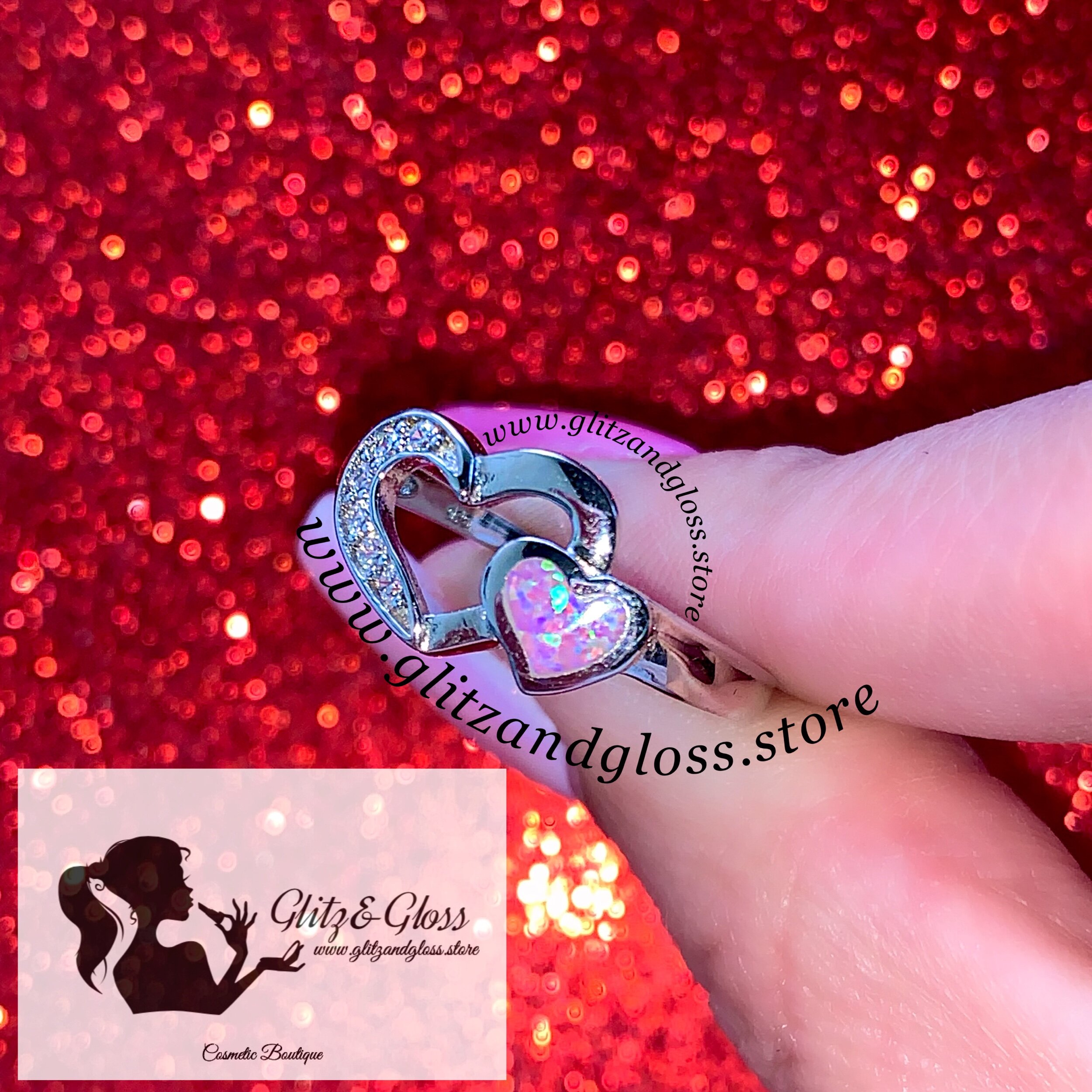 Overlapping Hearts Sterling Silver Ring