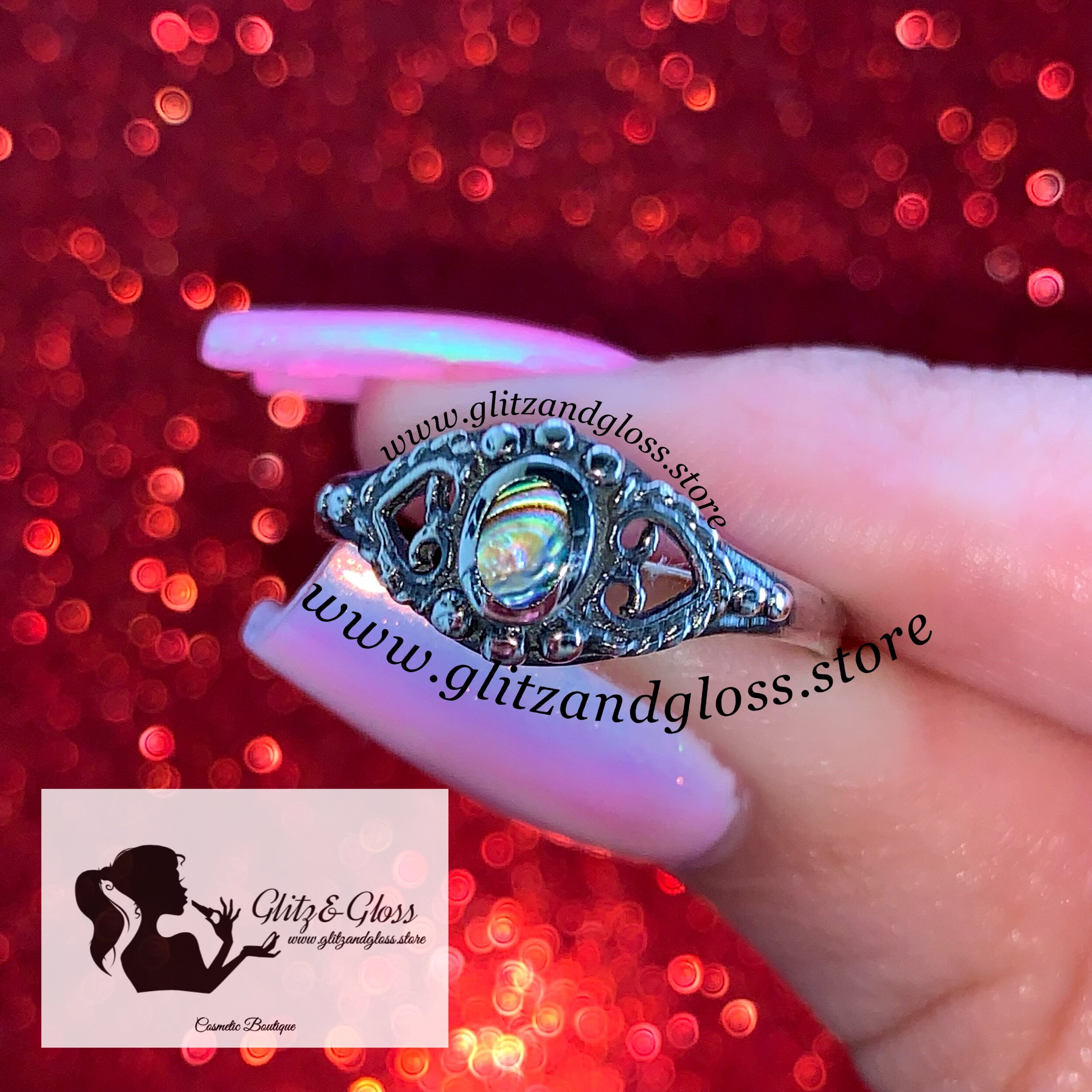 Swirl Stone Sterling Silver Ring