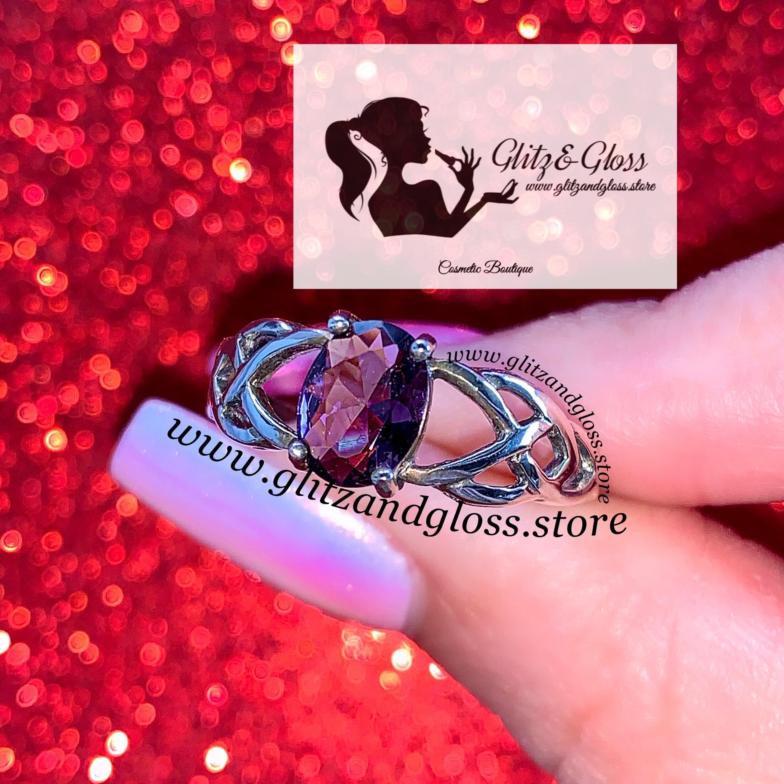 Purple Gem Sterling Silver Ring