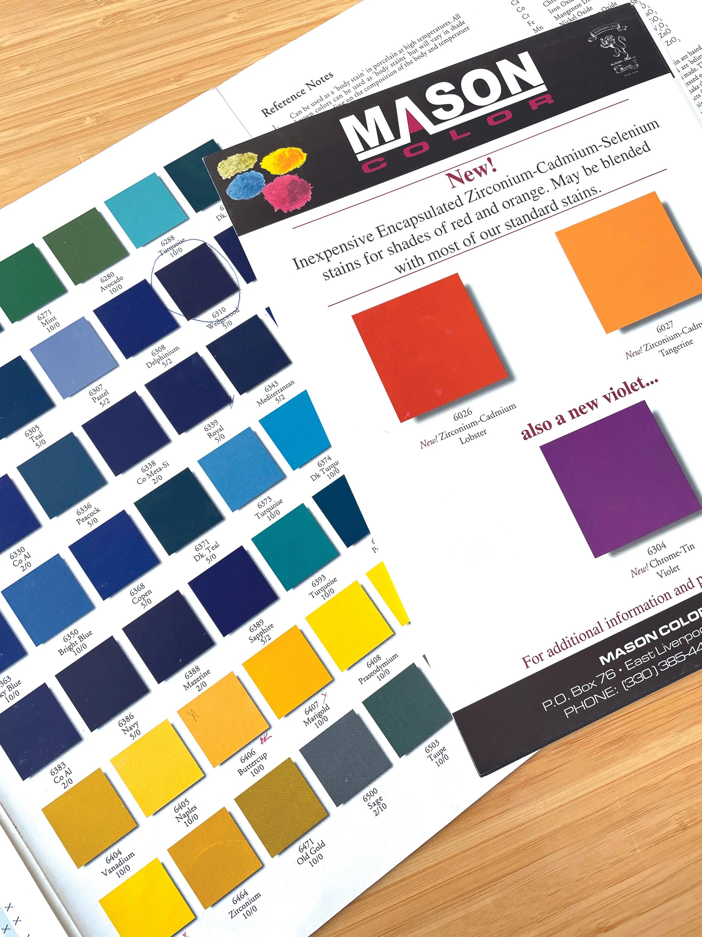 (14) When making your own-colored slip Mason Stains provide a stable option. Note: some stains burn out at high temperatures mostly pinks and reds. Mason has developed an encapsulated stain that protects the pigment so you can use at any temperature. .jpg