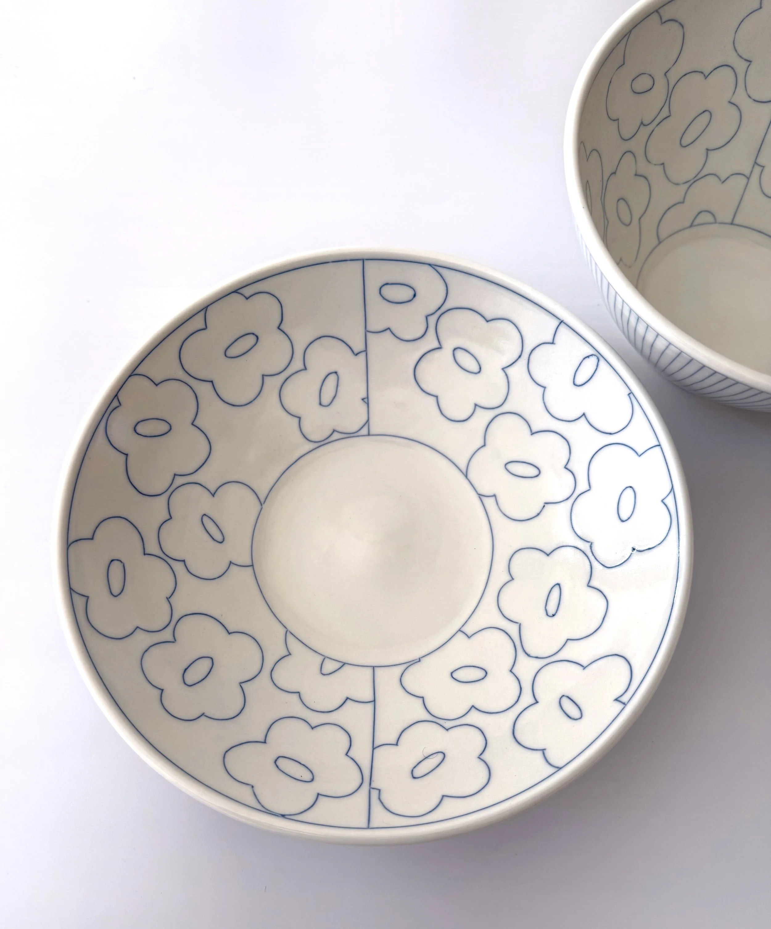 Small Serving Dish with Flowers