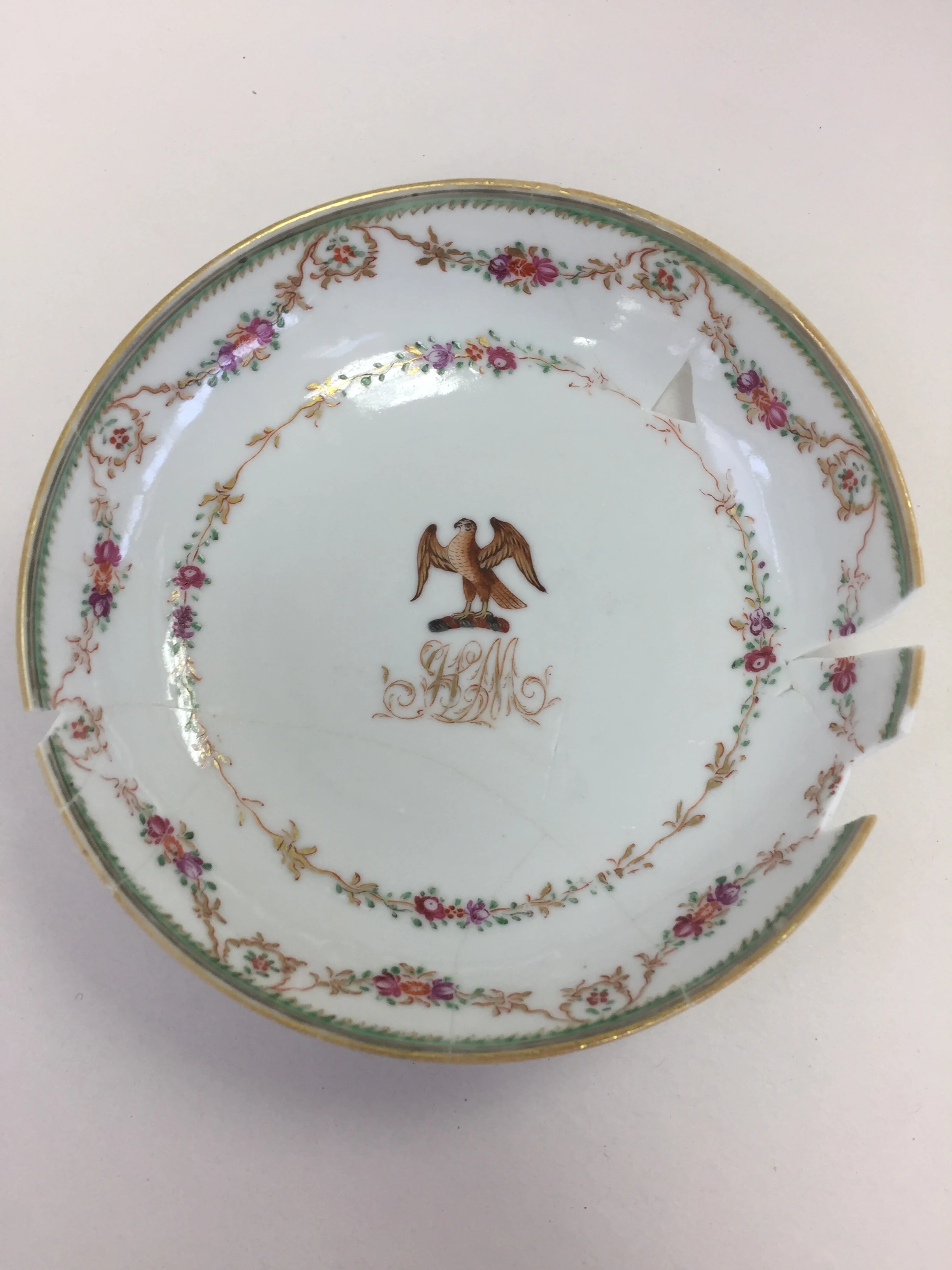  The object after cleaning and bonding. The areas of loss are clearly visible. 