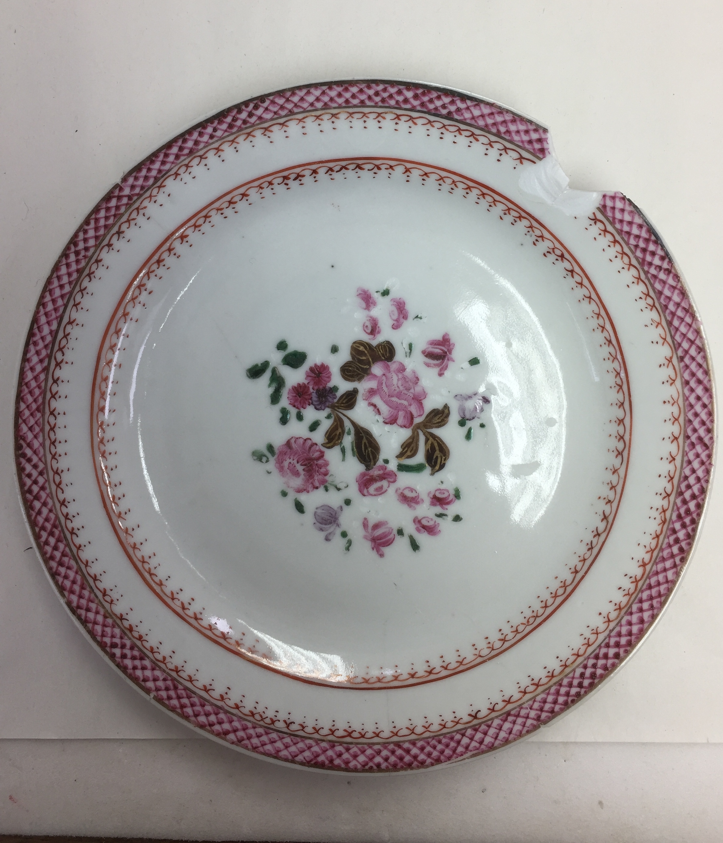  The object after cleaning and bonding. The area of loss is clearly visible.  