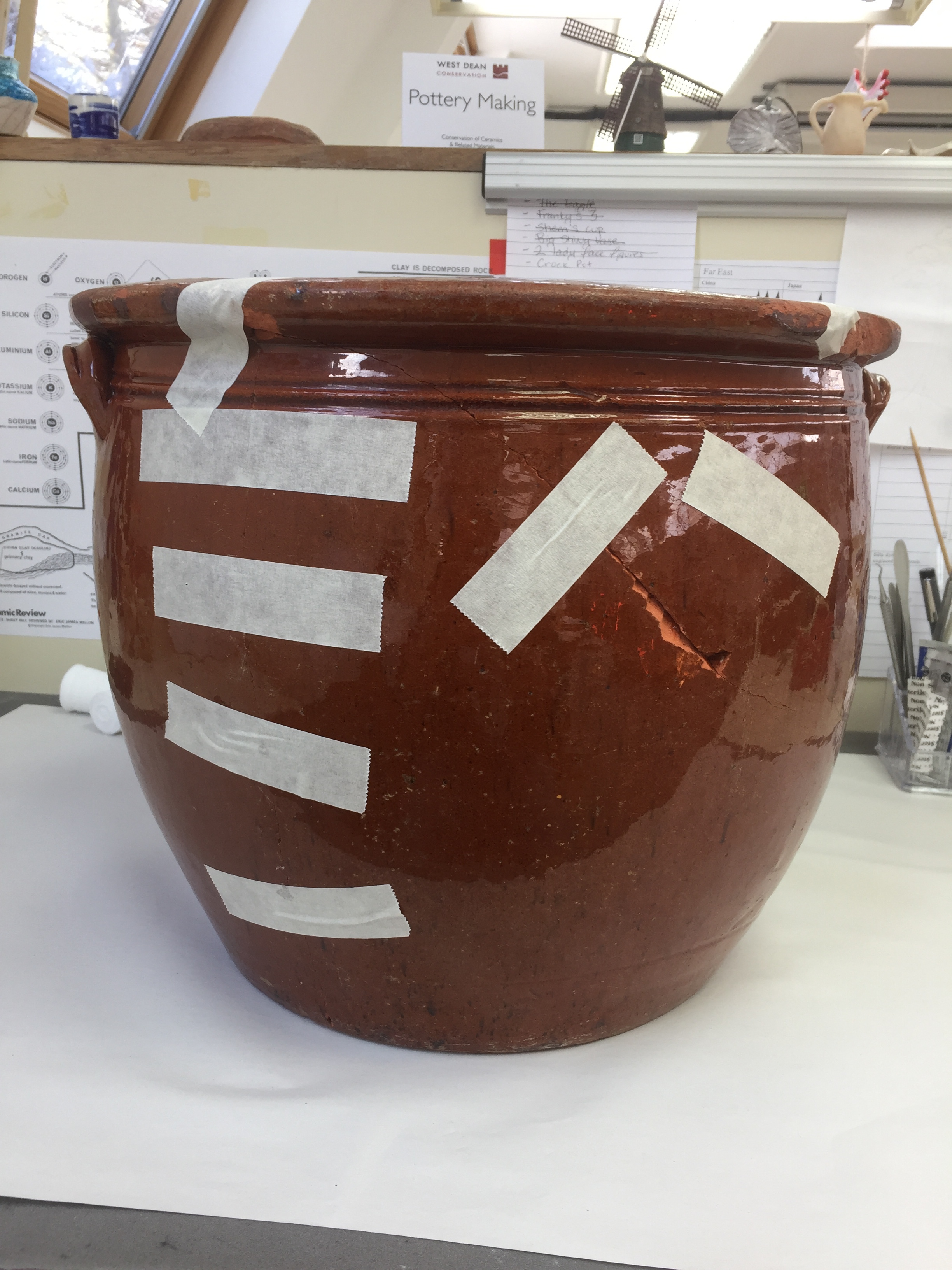  The object’s surfaces were cleaned. The sections were then bonded.  