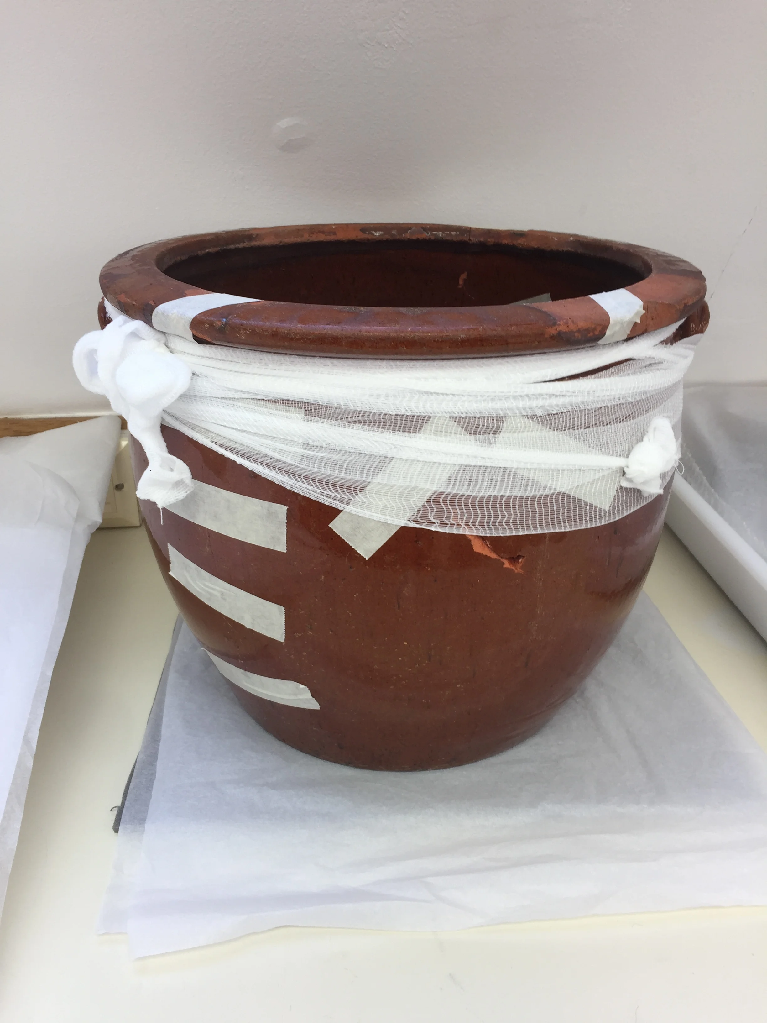  Because this object was so heavy, it required extra support during bonding.   