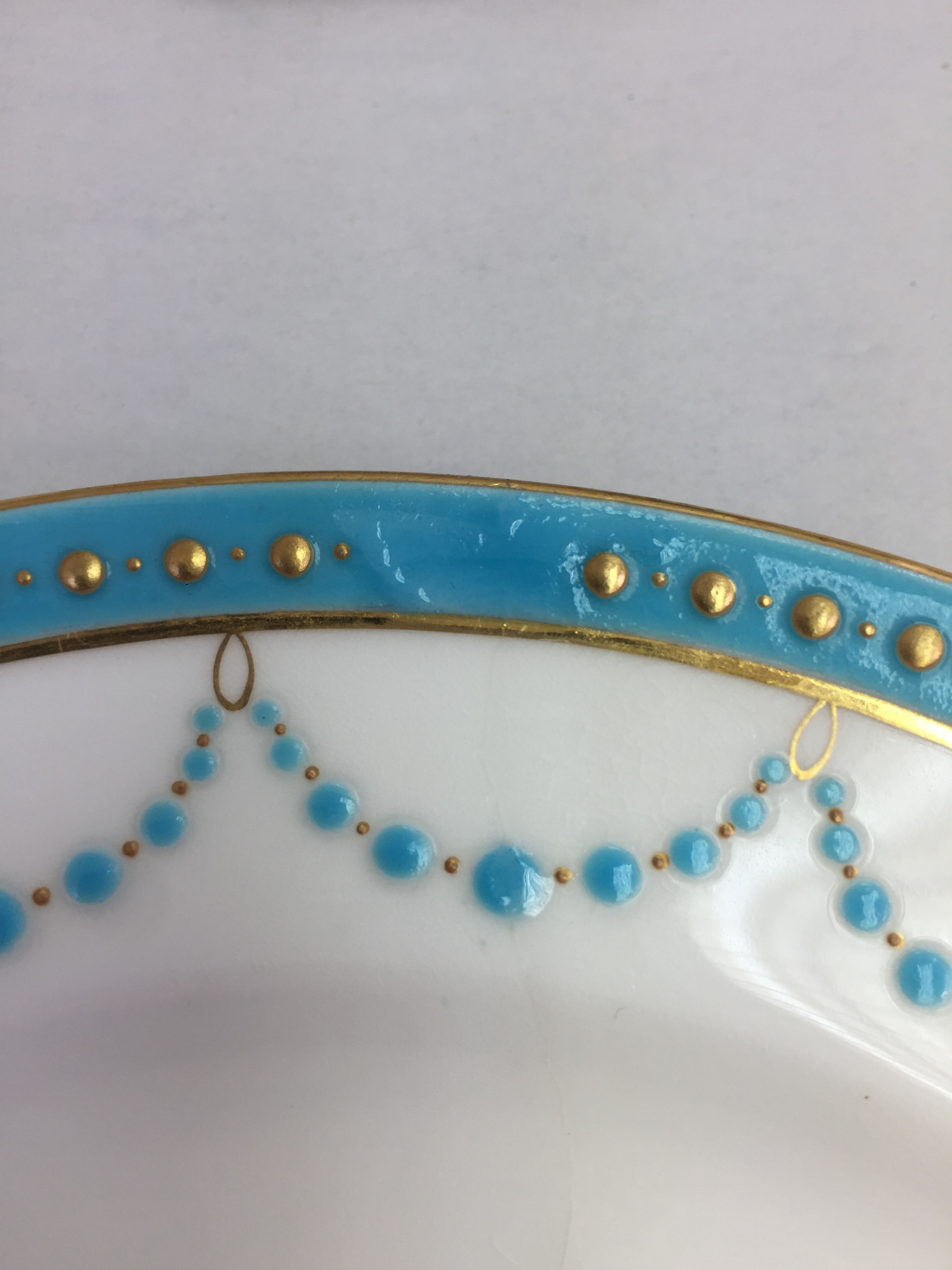  The areas of loss in were filled to match the object. Missing gilding was then reapplied.  