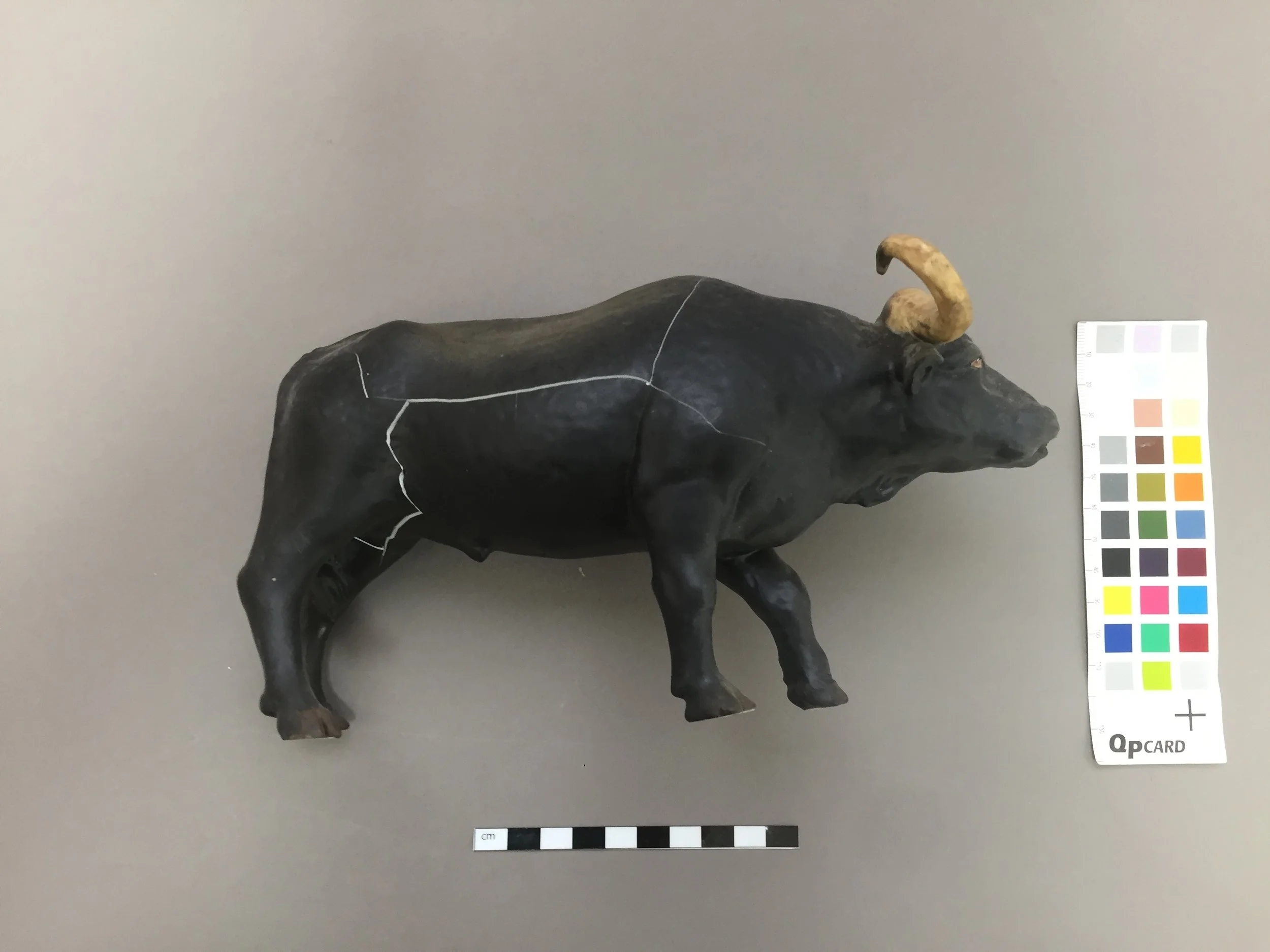  Although the object was not fragmented, there were spiraling cracks throughout.  