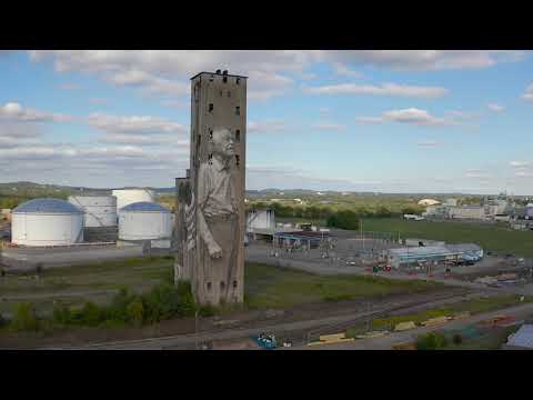 Silo mural in The Nations, West Nashville