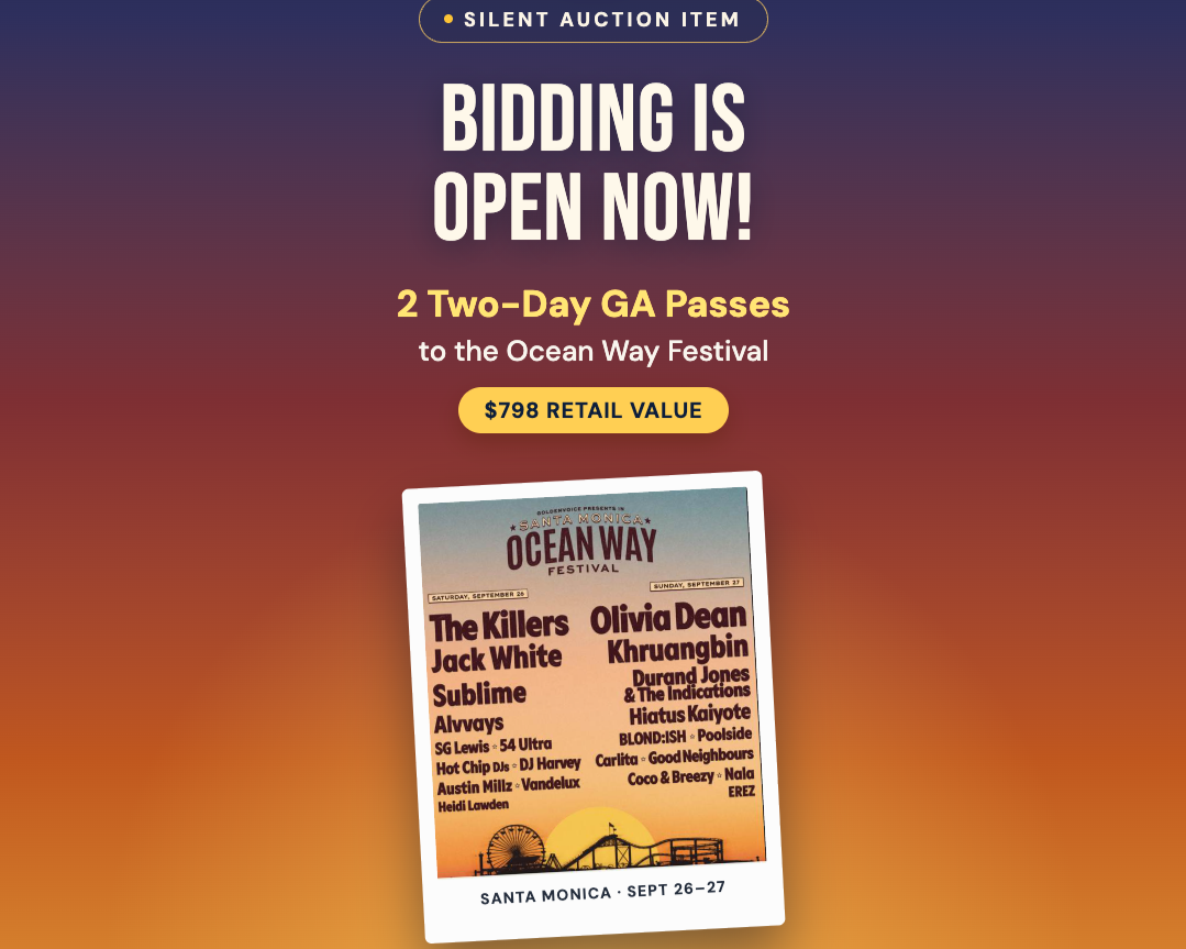 Bidding is now open for ocean way festival tickets!