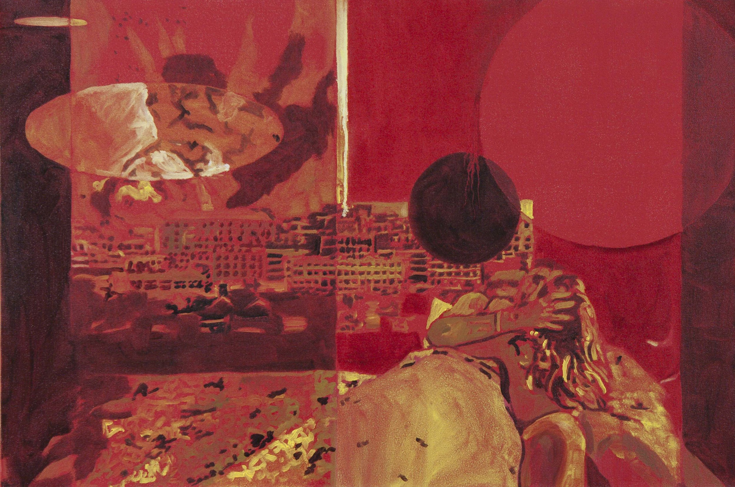 Gaza Bomb, 2013 - Oil on linen, 50x75cm
