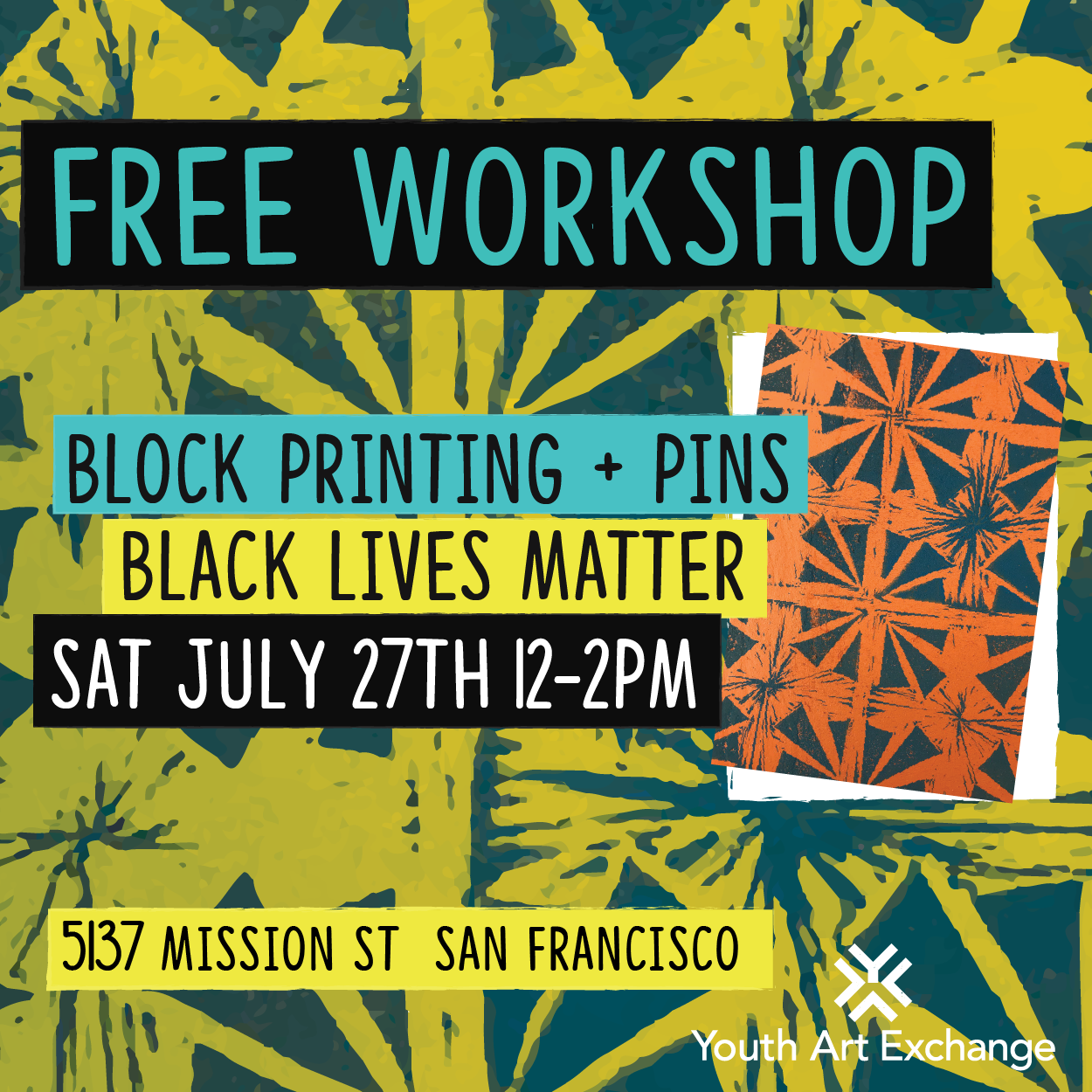 [x]press workshop: Block Printing + Pins and Black Lives Matter