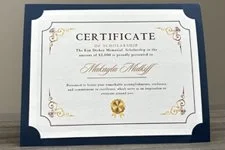 Certificate of Scholarship Makayla Midkiff