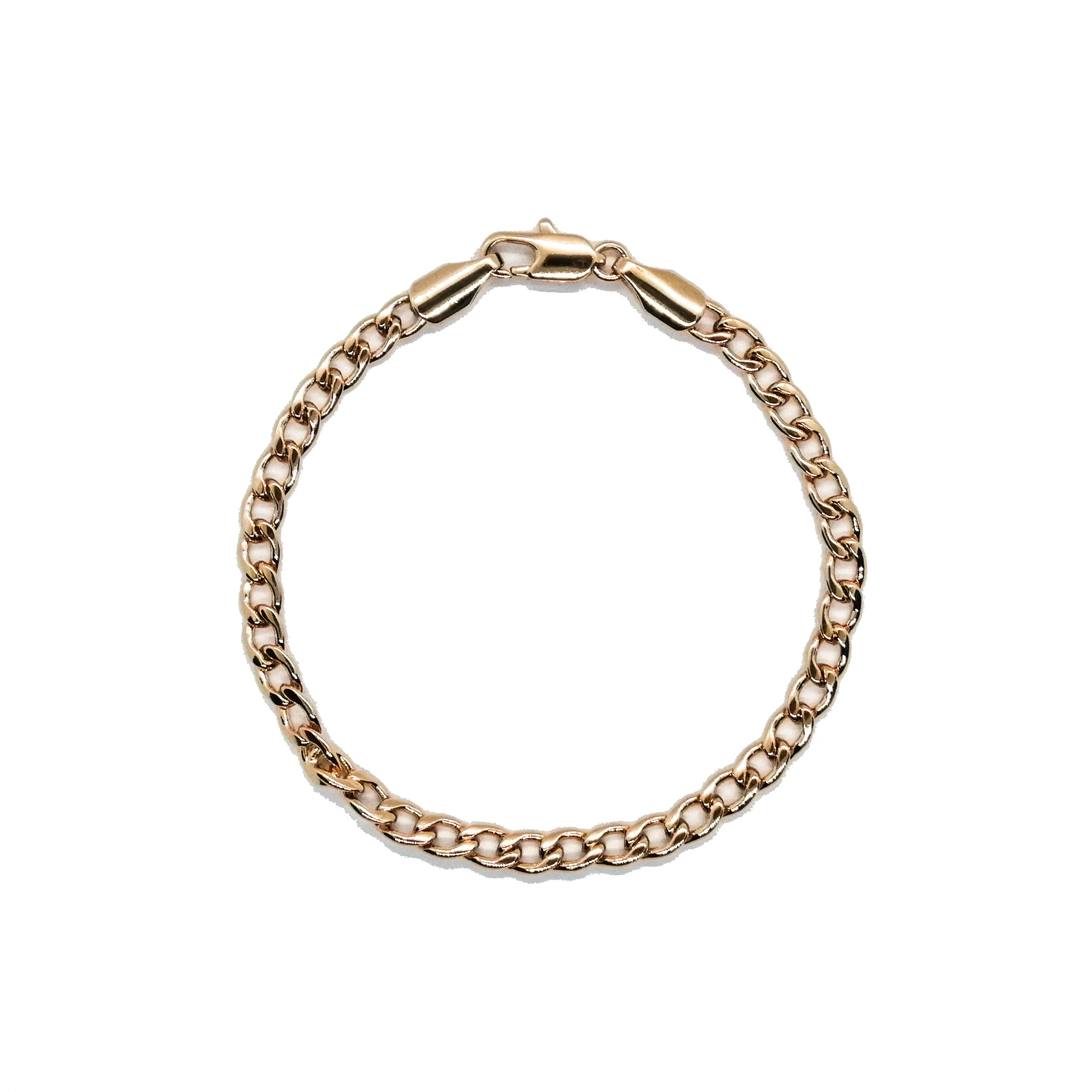 Rose Micro Oval Curb Bracelet