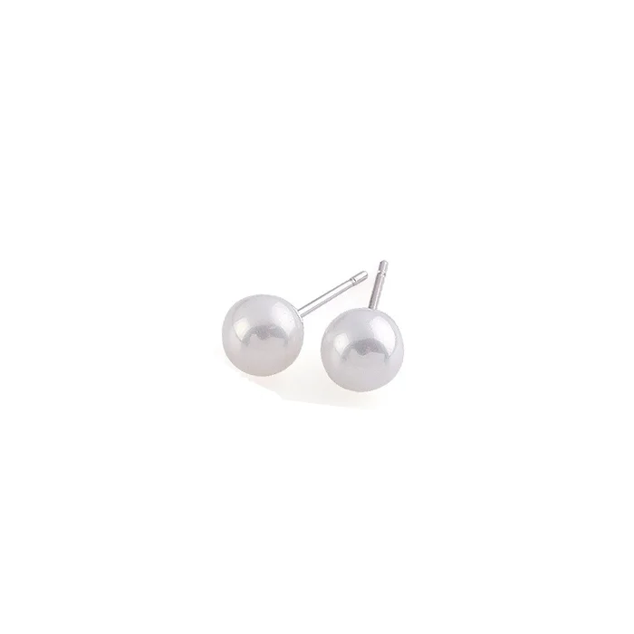 Small Silver Pearl Studs