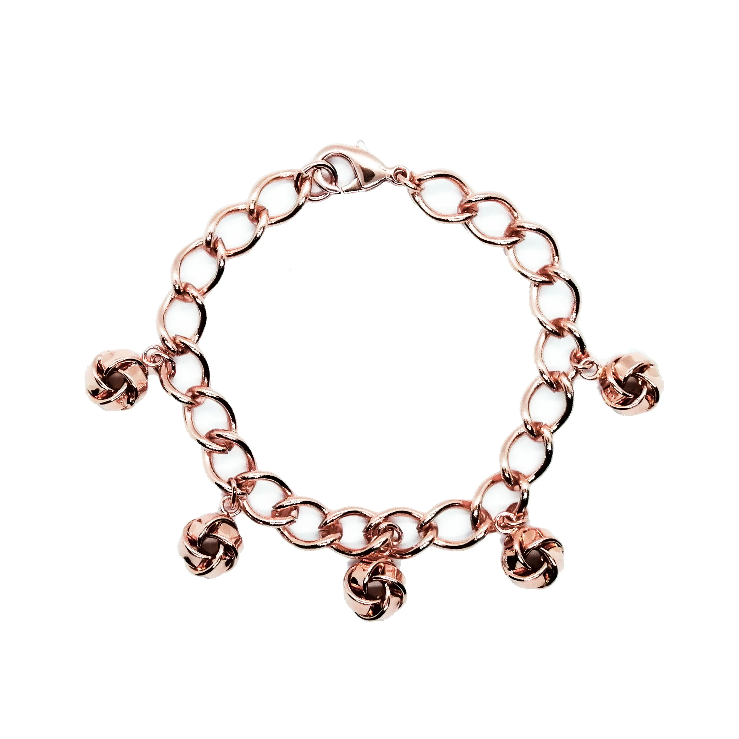 Rose Love Knot Curb Bracelet