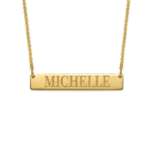 Block Bar Name Necklace