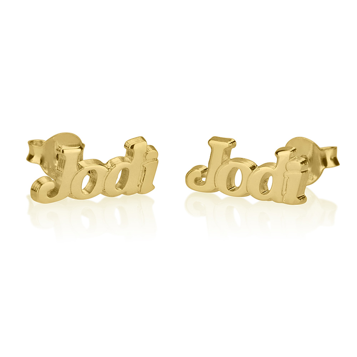 Nameplate Stud Earrings